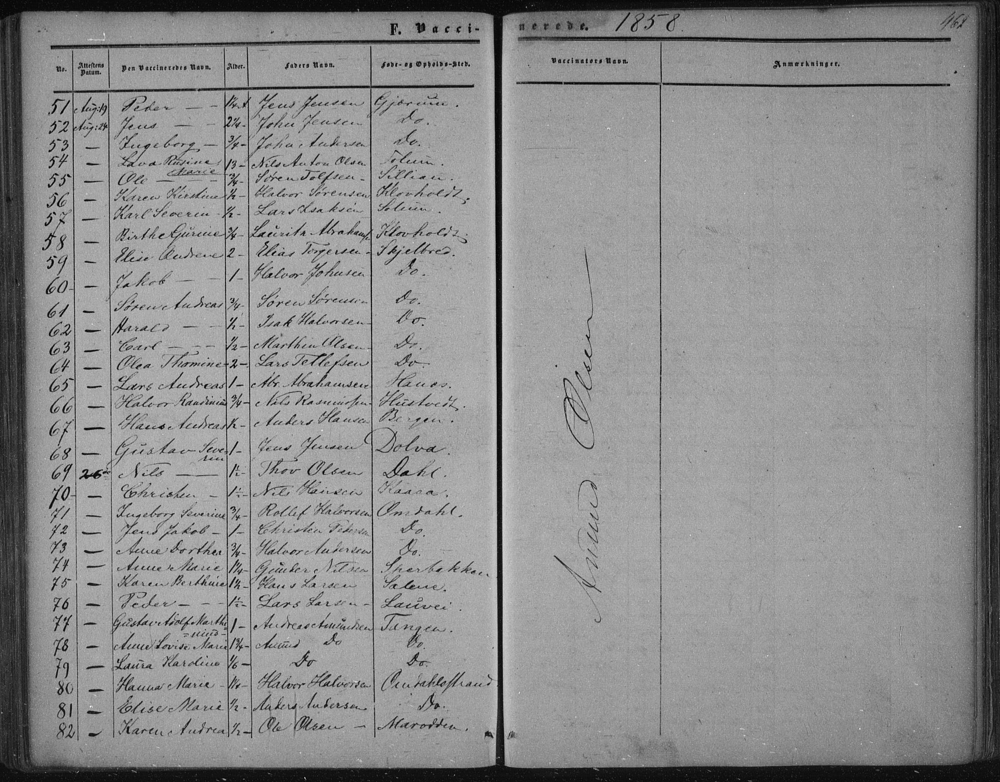 Solum kirkebøker, AV/SAKO-A-306/F/Fa/L0007: Ministerialbok nr. I 7, 1856-1864, s. 462