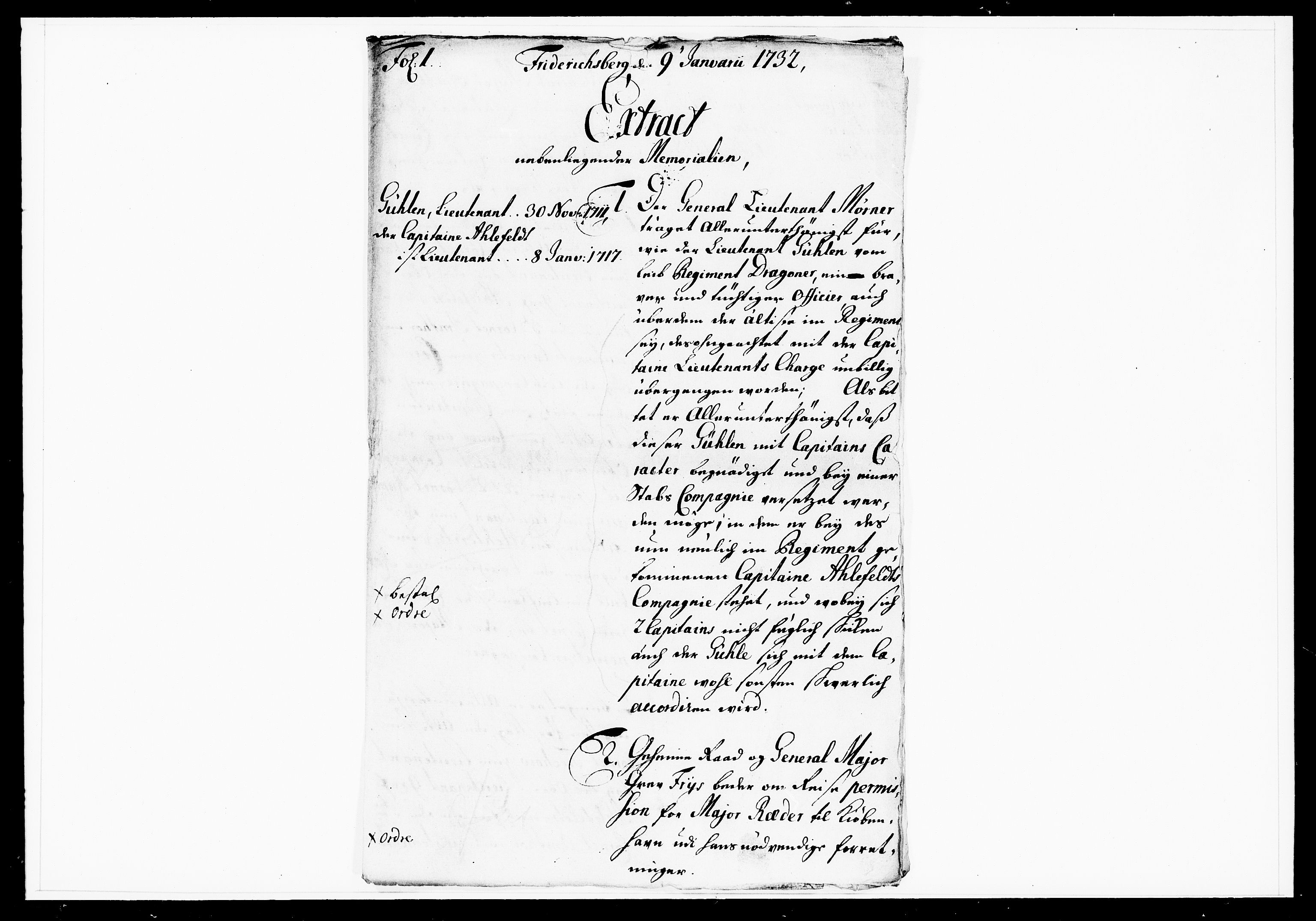Krigskollegiet, Krigskancelliet, DRA/A-0006/-/1103-1107: Refererede sager, 1732, s. 7