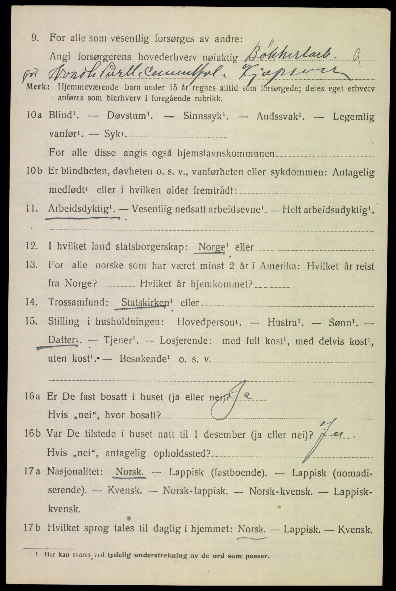 SAT, Folketelling 1920 for 1850 Tysfjord herred, 1920, s. 4048