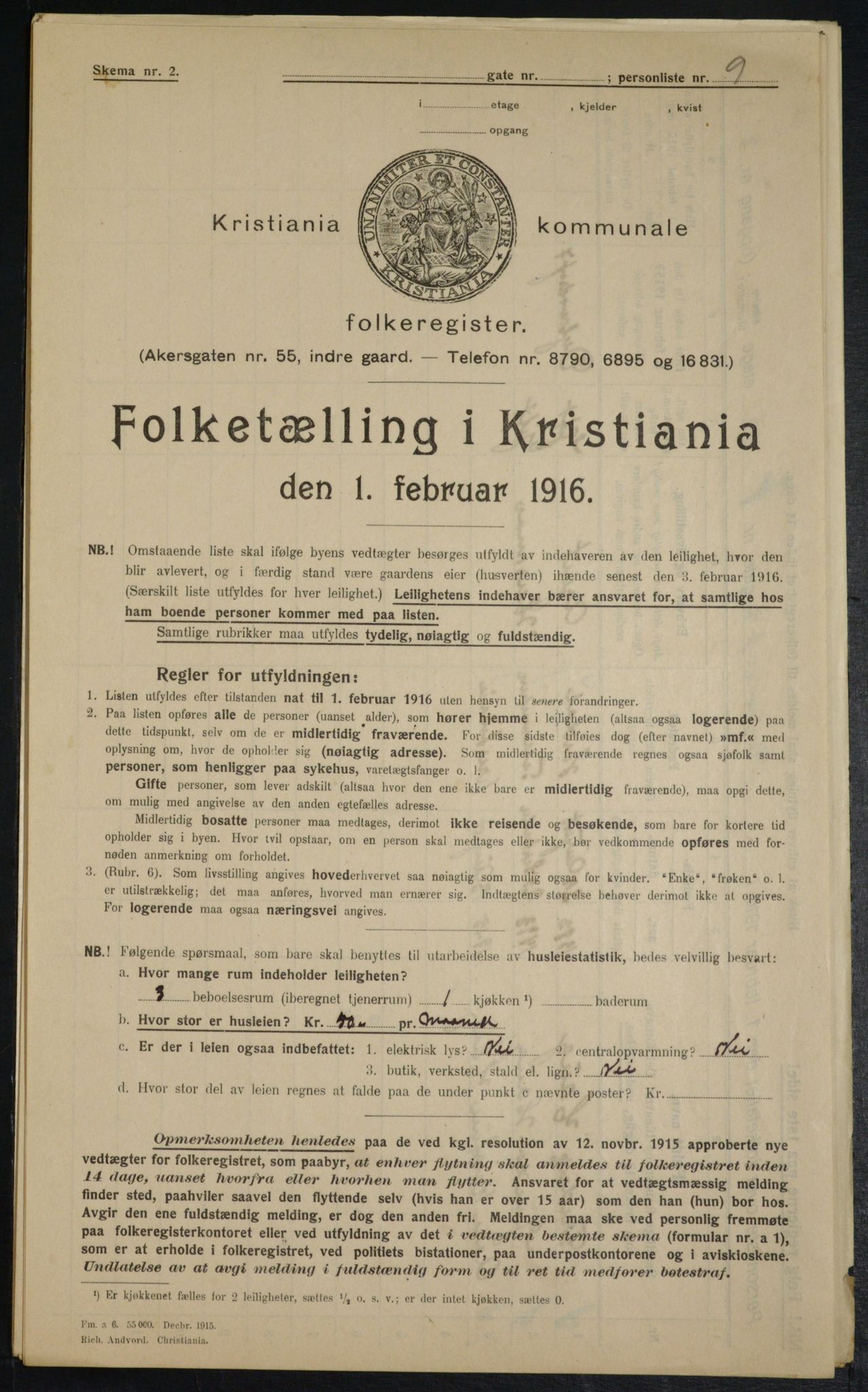 OBA, Kommunal folketelling 1.2.1916 for Kristiania, 1916, s. 17595