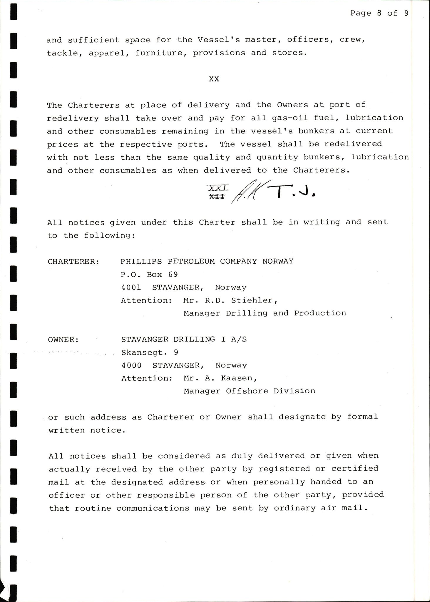 Pa 1503 - Stavanger Drilling AS, AV/SAST-A-101906/2/E/Ec/Eca/L0001: Korrespondanse med Phillips Petroleum Company, 1976-1984