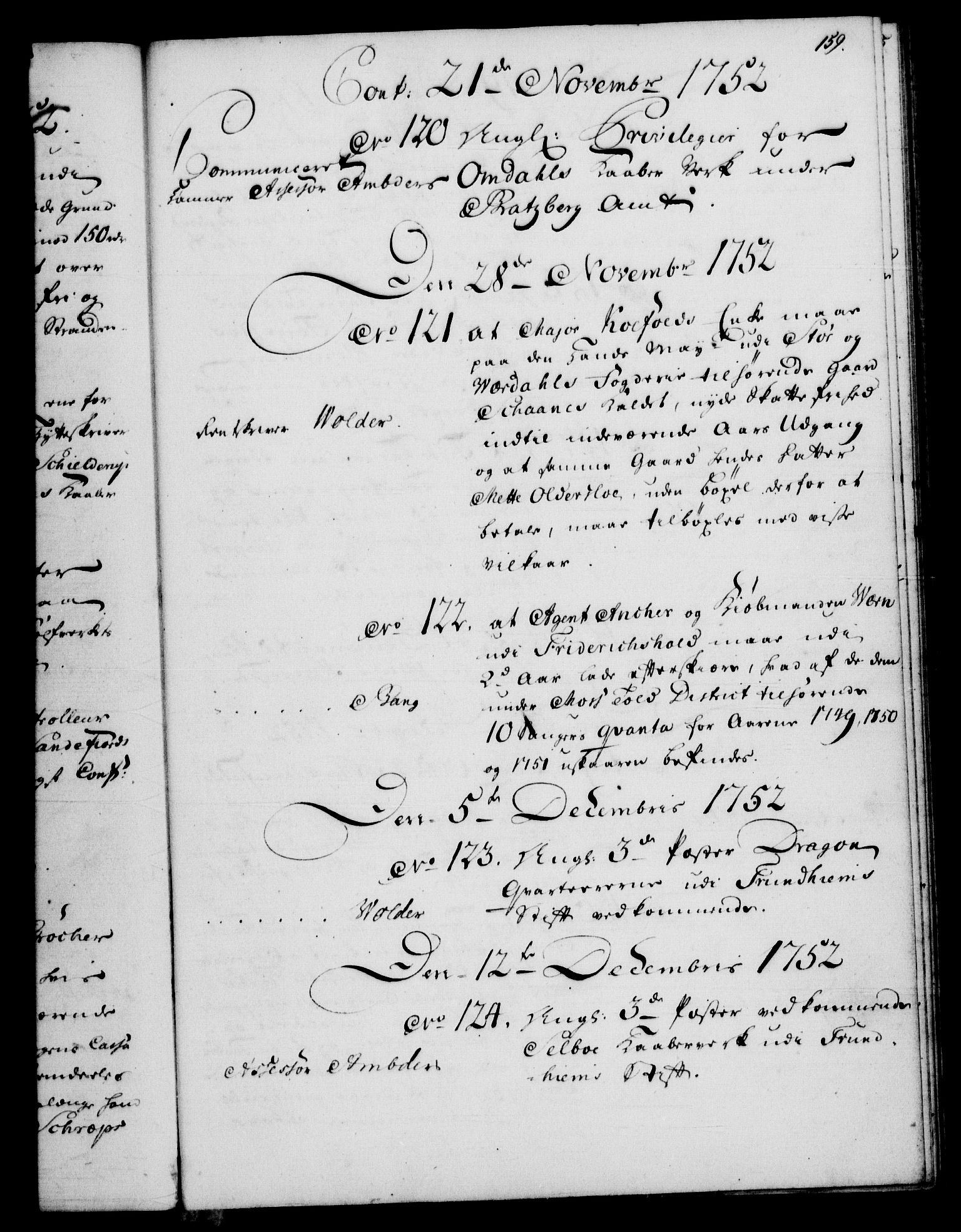 Rentekammeret, Kammerkanselliet, RA/EA-3111/G/Gf/Gfb/L0005: Register til norske relasjons- og resolusjonsprotokoller (merket RK 52.100), 1744-1754, s. 159