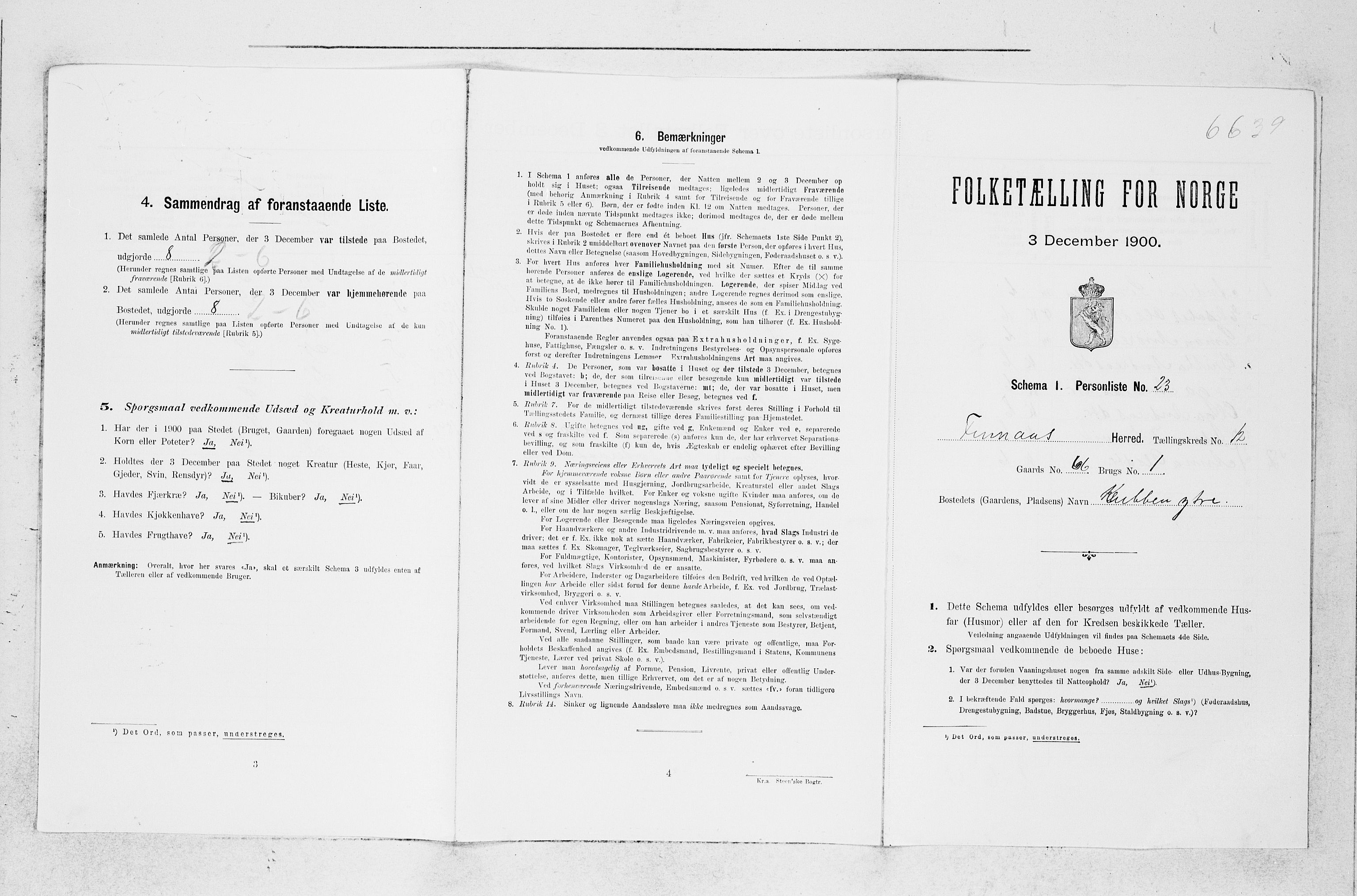 SAB, Folketelling 1900 for 1218 Finnås herred, 1900, s. 1420