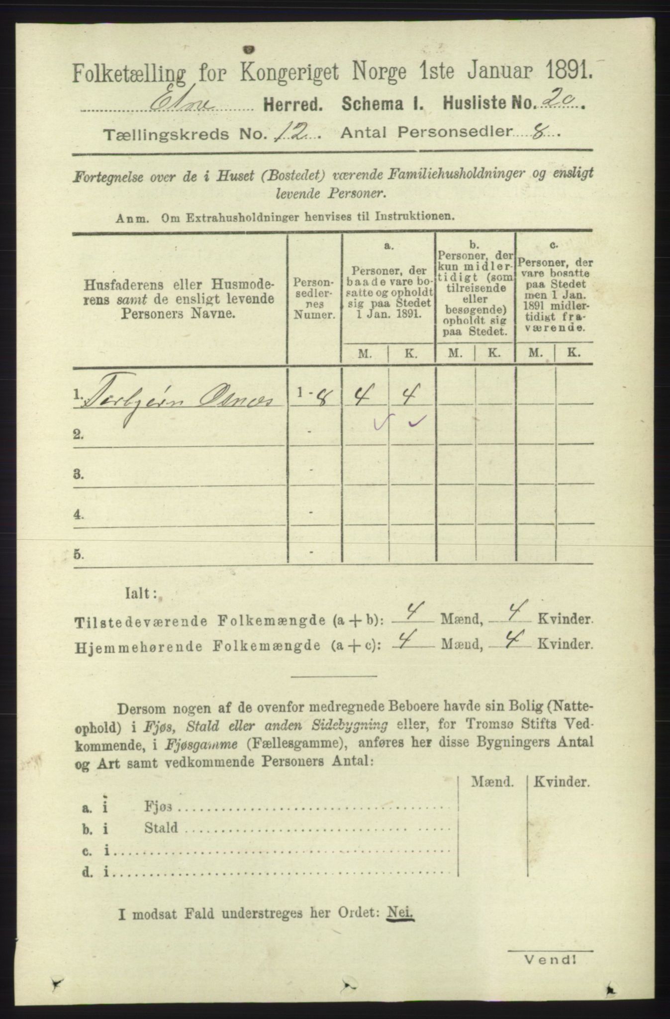 RA, Folketelling 1891 for 1211 Etne herred, 1891, s. 2547