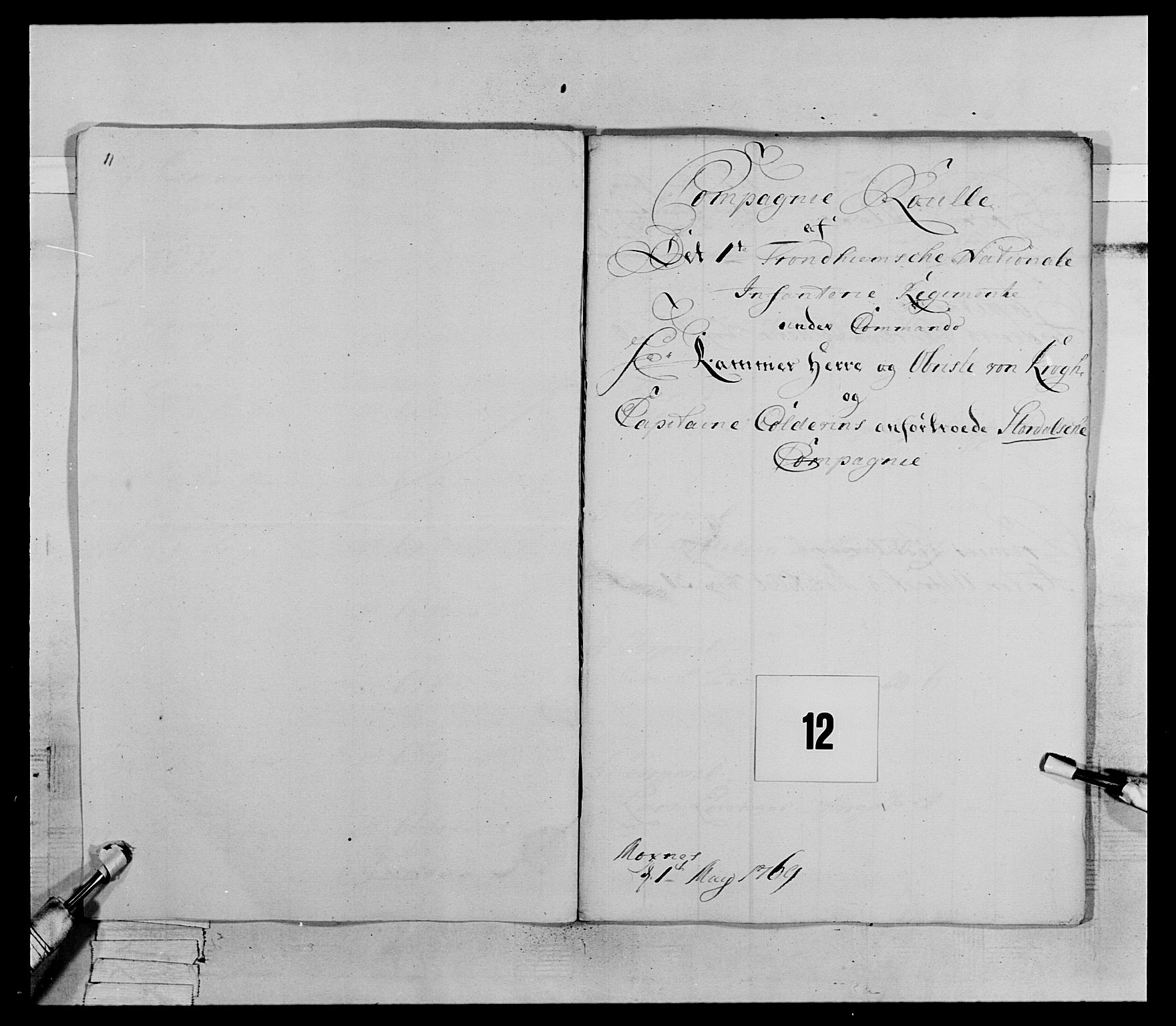 Generalitets- og kommissariatskollegiet, Det kongelige norske kommissariatskollegium, AV/RA-EA-5420/E/Eh/L0070: 1. Trondheimske nasjonale infanteriregiment, 1764-1769, s. 110