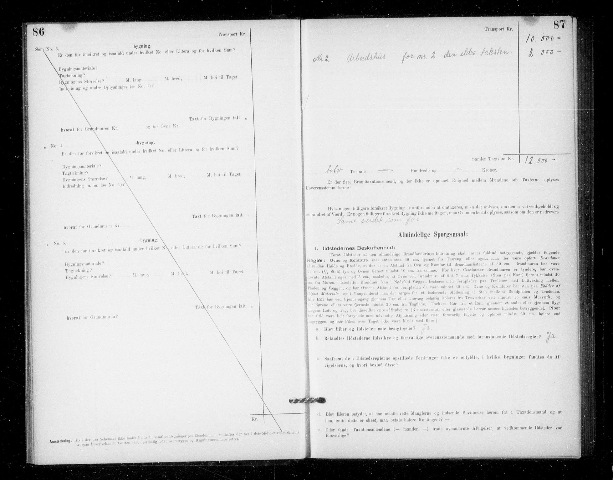 Lensmannen i Jondal, SAB/A-33101/0012/L0005: Branntakstprotokoll, skjematakst, 1894-1951, s. 86-87