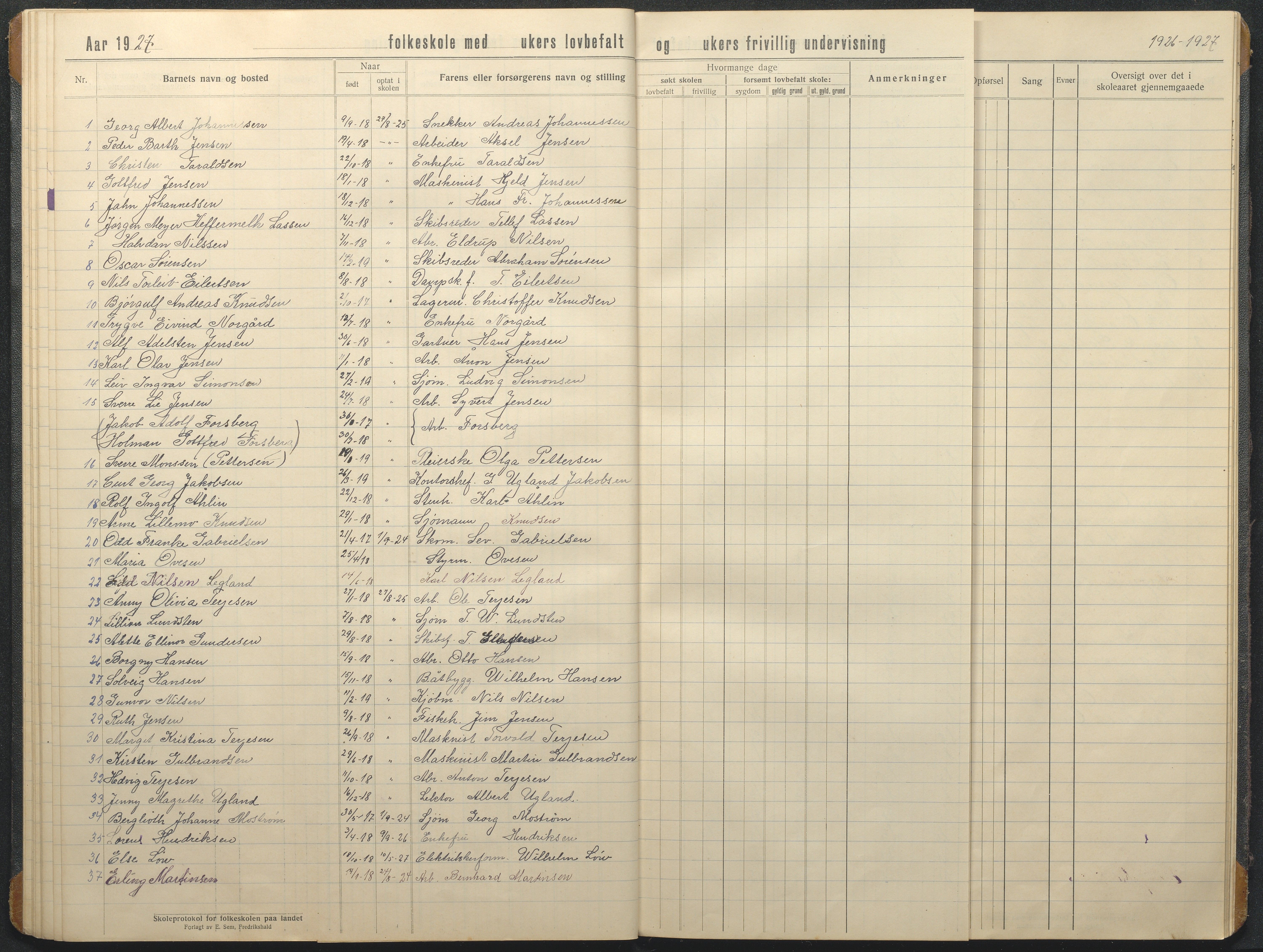 Hisøy kommune frem til 1991, AAKS/KA0922-PK/32/L0020: Skoleprotokoll, 1920-1931