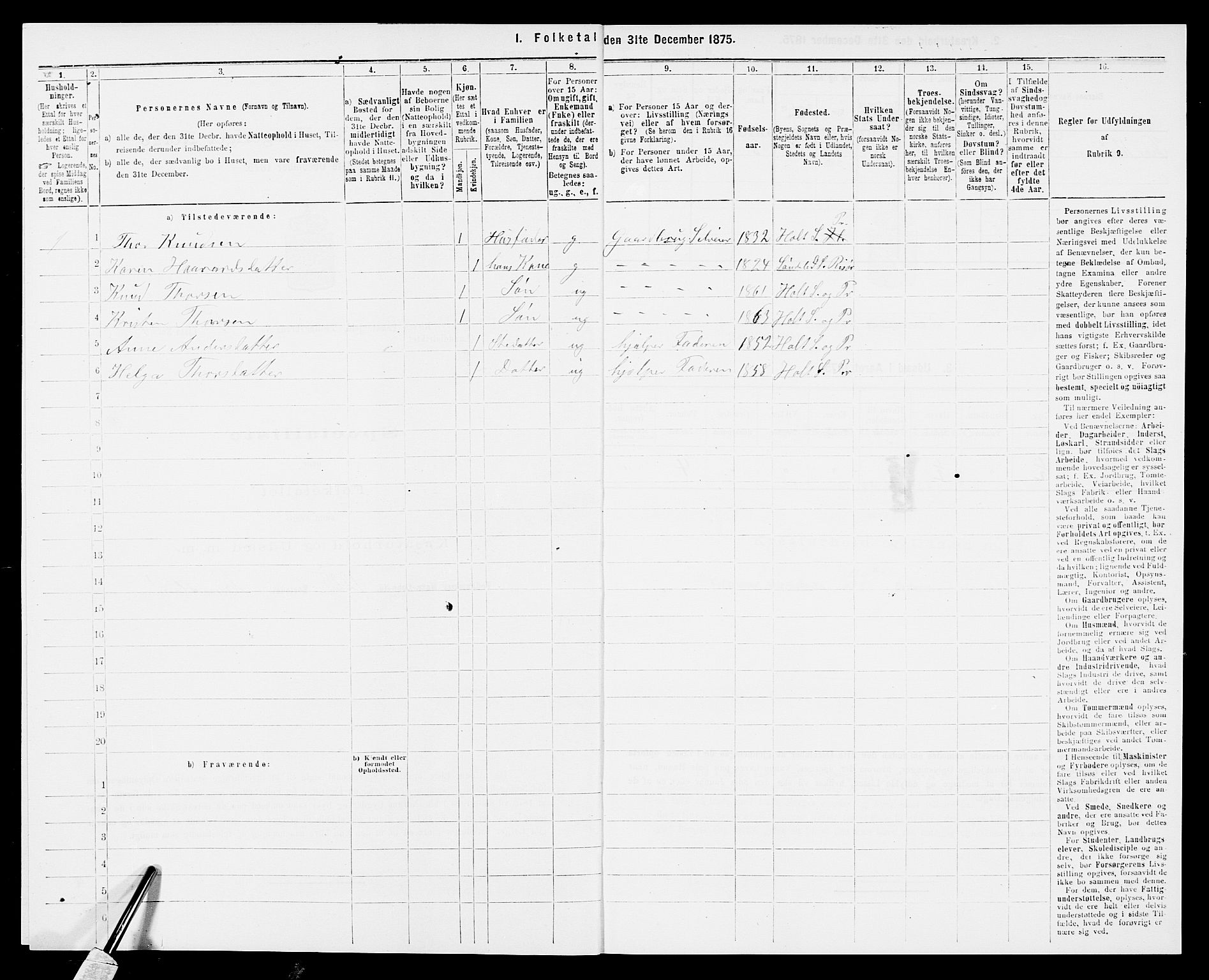 SAK, Folketelling 1875 for 0913L Risør prestegjeld, Søndeled sokn, 1875, s. 788