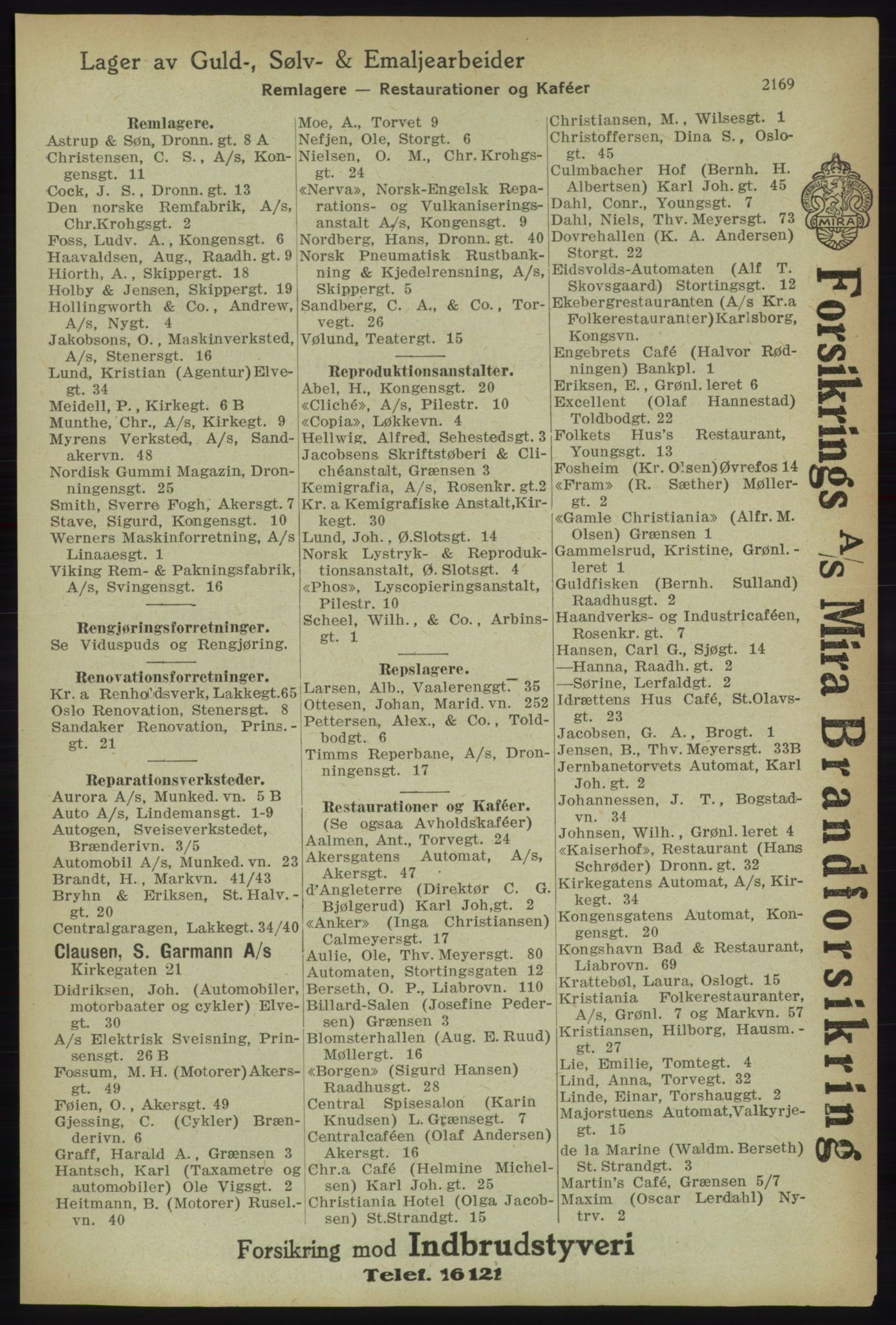 Kristiania/Oslo adressebok, PUBL/-, 1918, s. 2322