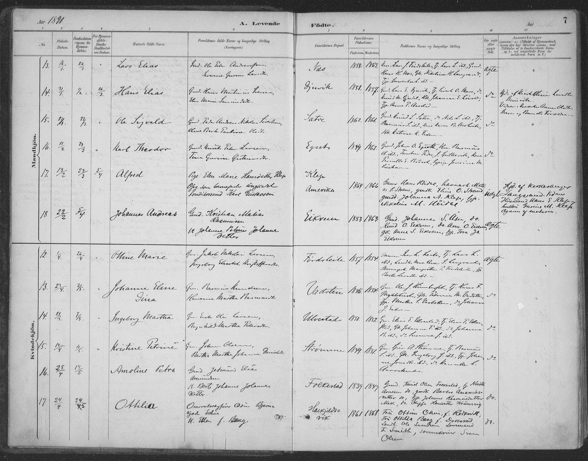 Ministerialprotokoller, klokkerbøker og fødselsregistre - Møre og Romsdal, AV/SAT-A-1454/511/L0142: Ministerialbok nr. 511A09, 1891-1905, s. 7