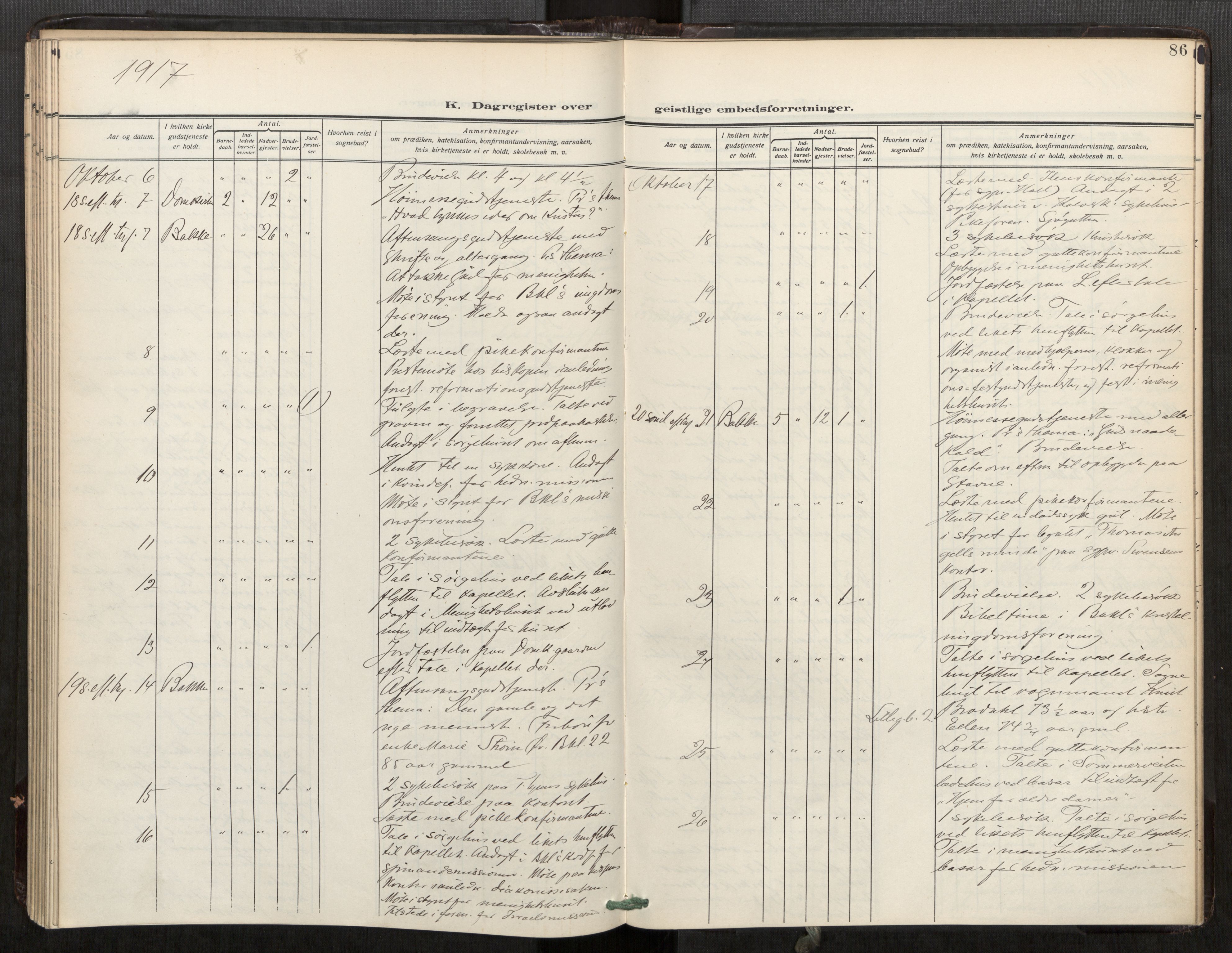 Bakklandet sokneprestkontor, AV/SAT-A-1127: Ministerialbok nr. 604A32, 1912-1919, s. 86