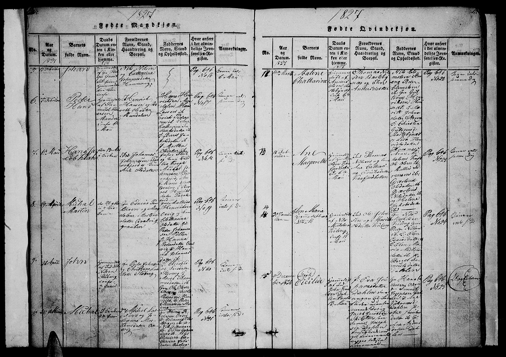 Lyngen sokneprestembete, AV/SATØ-S-1289/H/He/Heb/L0001klokker: Klokkerbok nr. 1, 1826-1838, s. 14-15