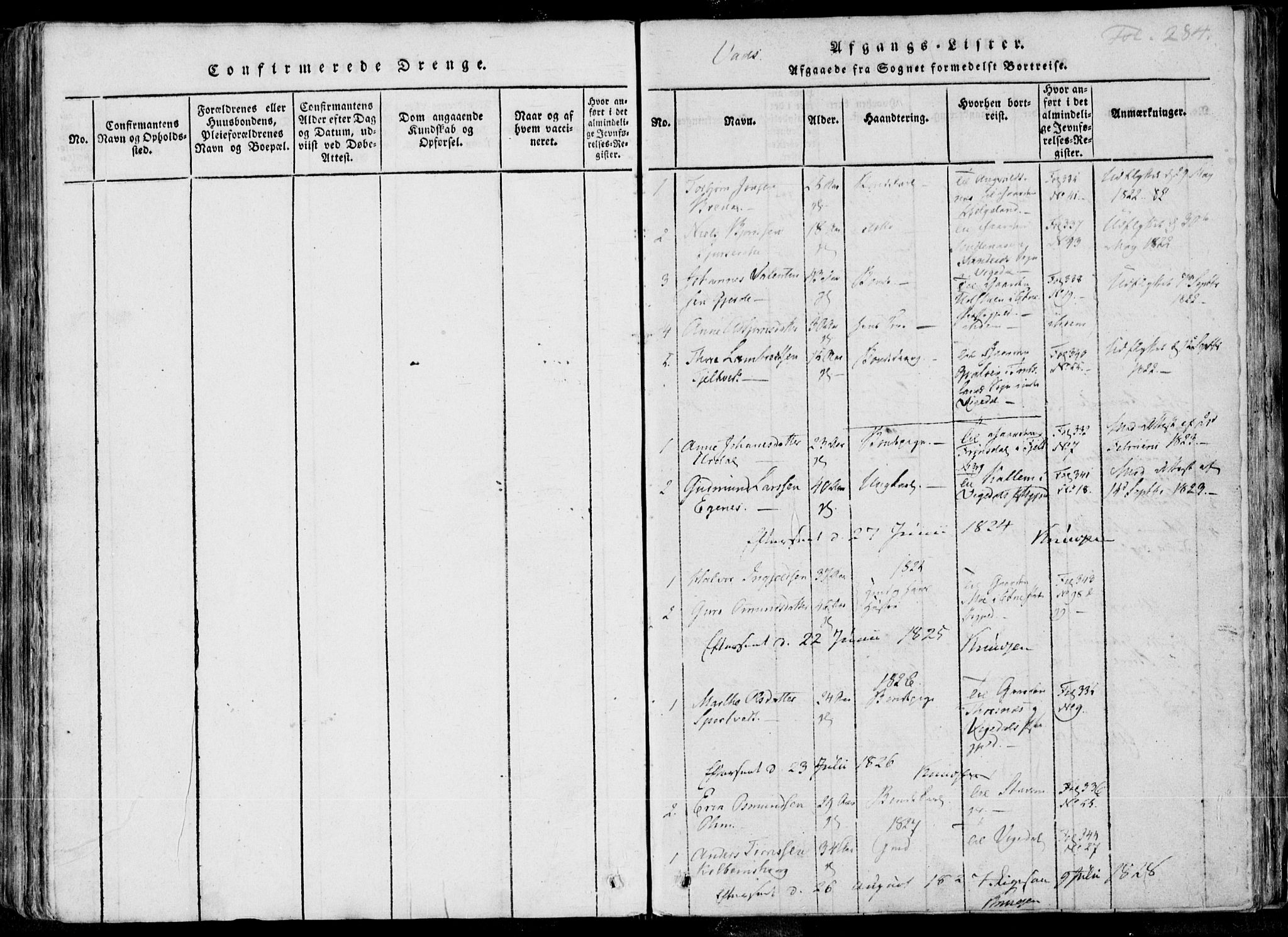 Skjold sokneprestkontor, AV/SAST-A-101847/H/Ha/Haa/L0004: Ministerialbok nr. A 4 /2, 1815-1830, s. 284