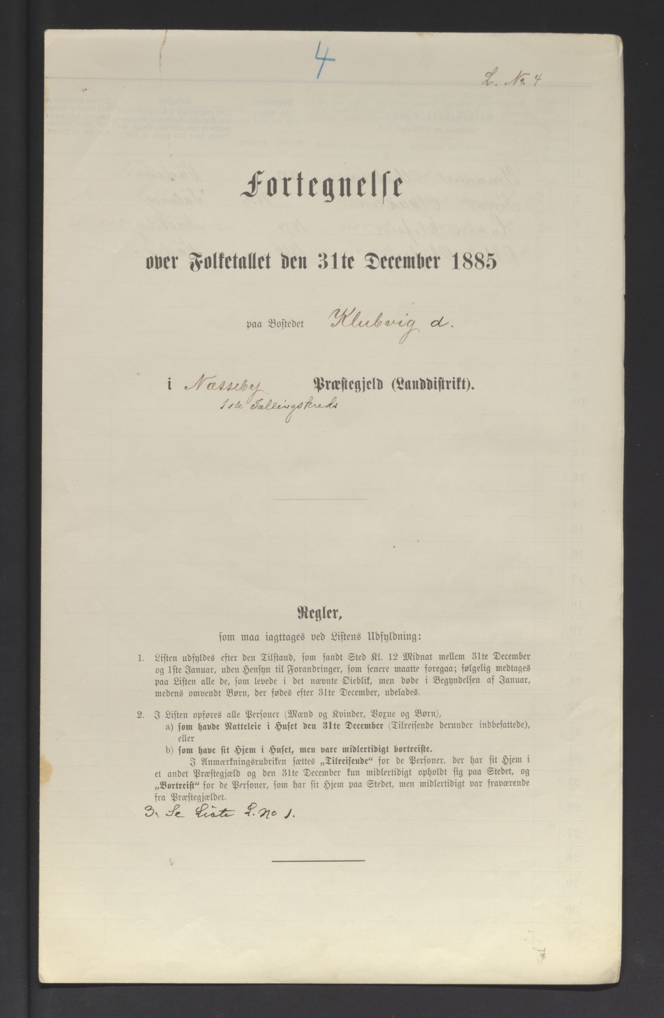 SATØ, Folketelling 1885 for 2027 Nesseby herred, 1885, s. 4a