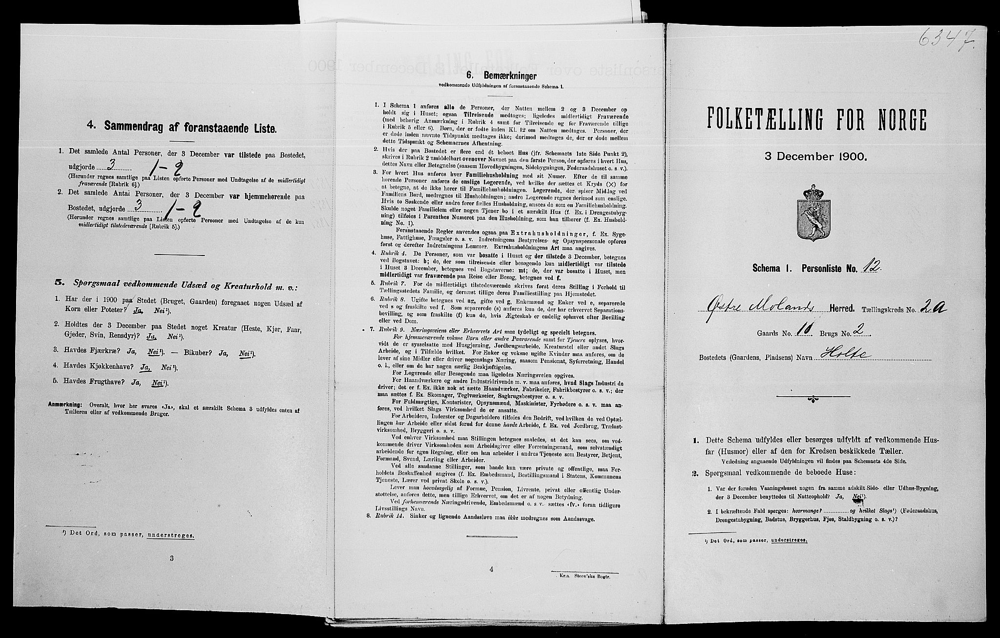 SAK, Folketelling 1900 for 0918 Austre Moland herred, 1900, s. 232
