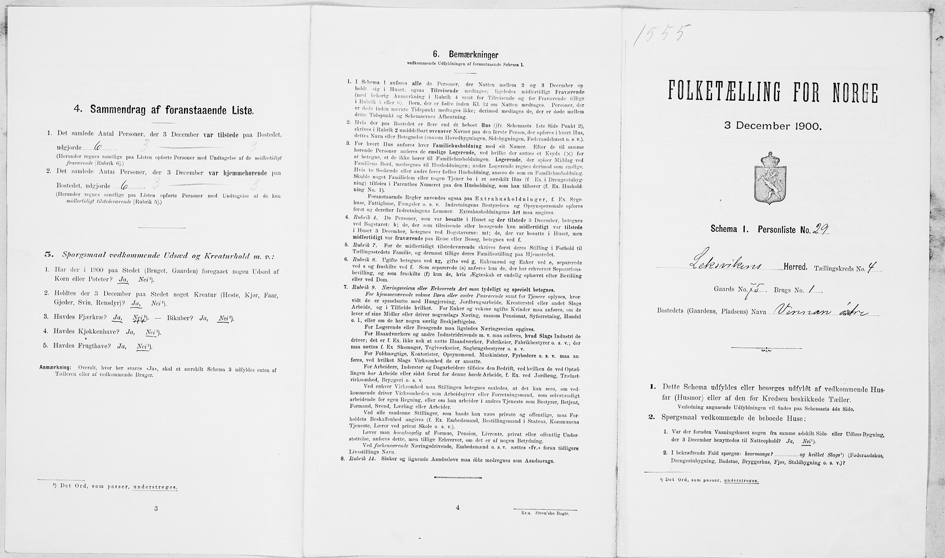 SAT, Folketelling 1900 for 1718 Leksvik herred, 1900, s. 522
