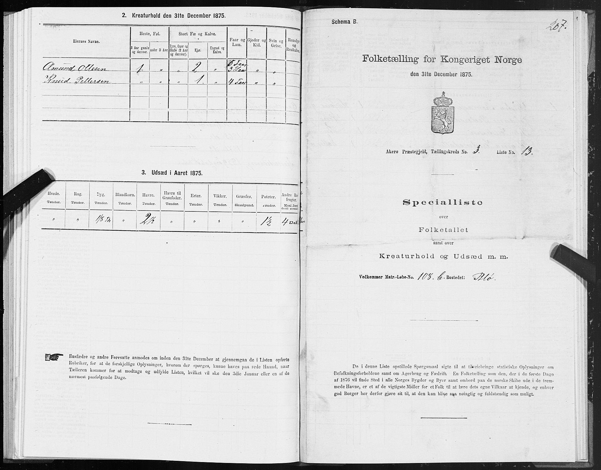 SAT, Folketelling 1875 for 1545P Aukra prestegjeld, 1875, s. 1207