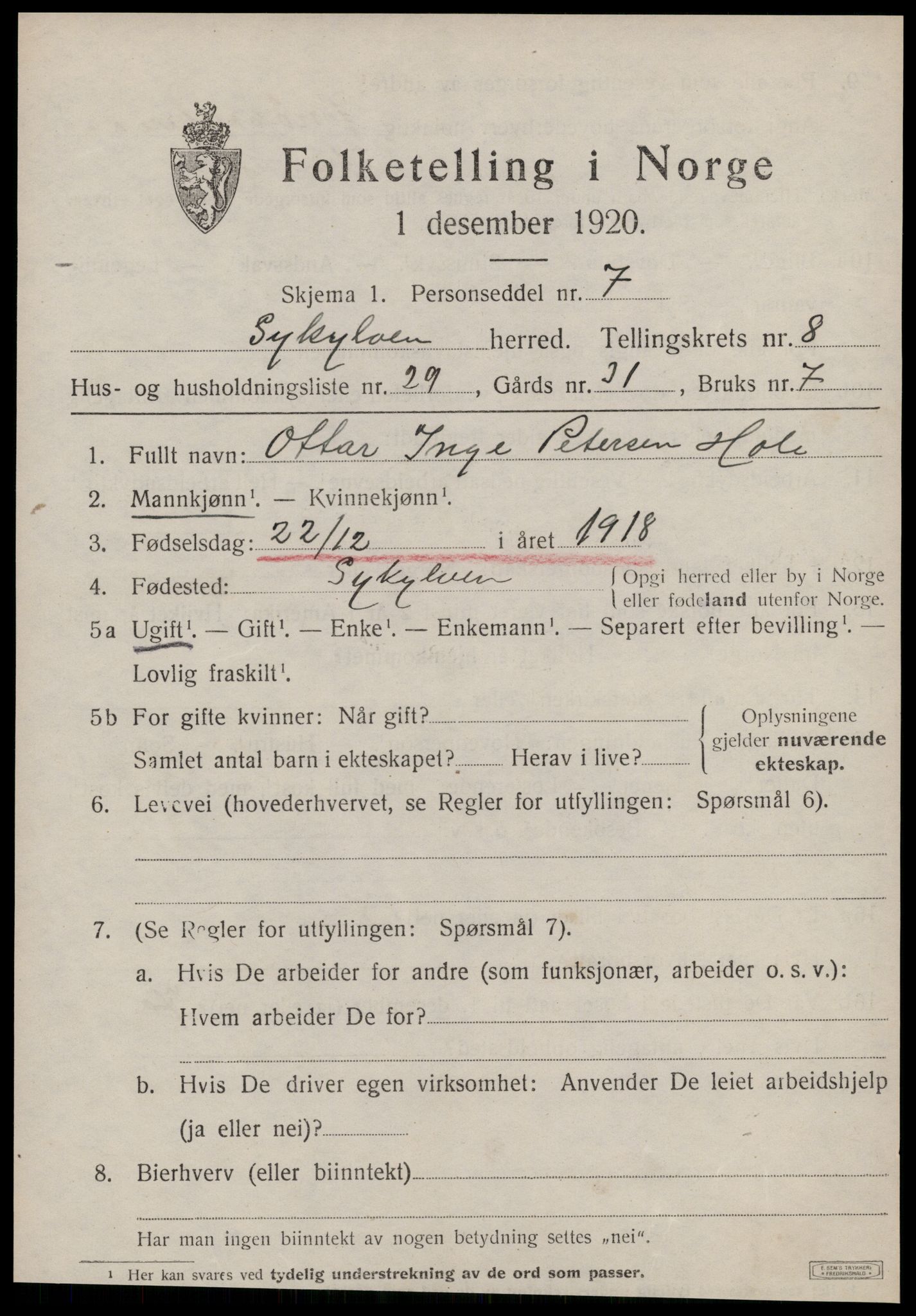 SAT, Folketelling 1920 for 1528 Sykkylven herred, 1920, s. 4671