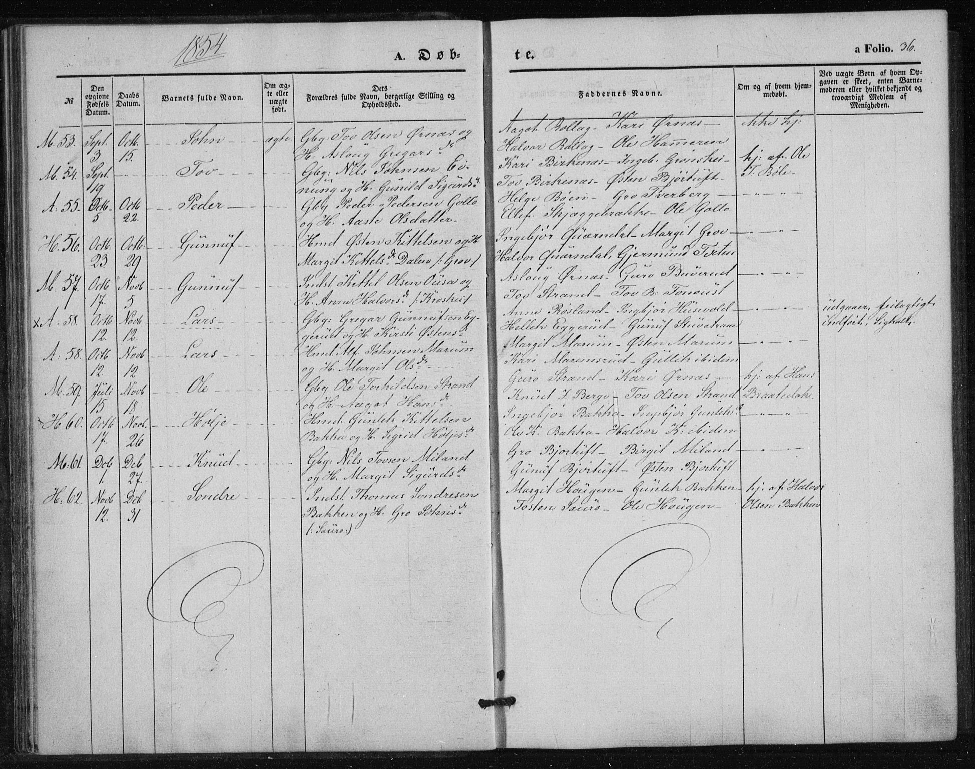 Tinn kirkebøker, AV/SAKO-A-308/F/Fa/L0005: Ministerialbok nr. I 5, 1844-1856, s. 36