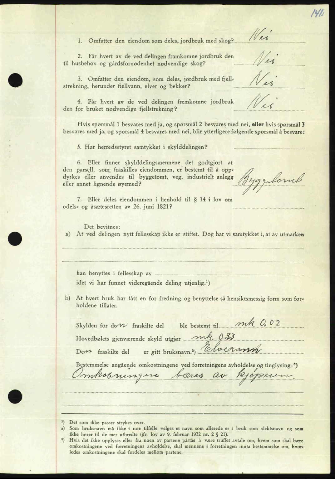 Nordmøre sorenskriveri, AV/SAT-A-4132/1/2/2Ca: Pantebok nr. A105, 1947-1947, Dagboknr: 1364/1947