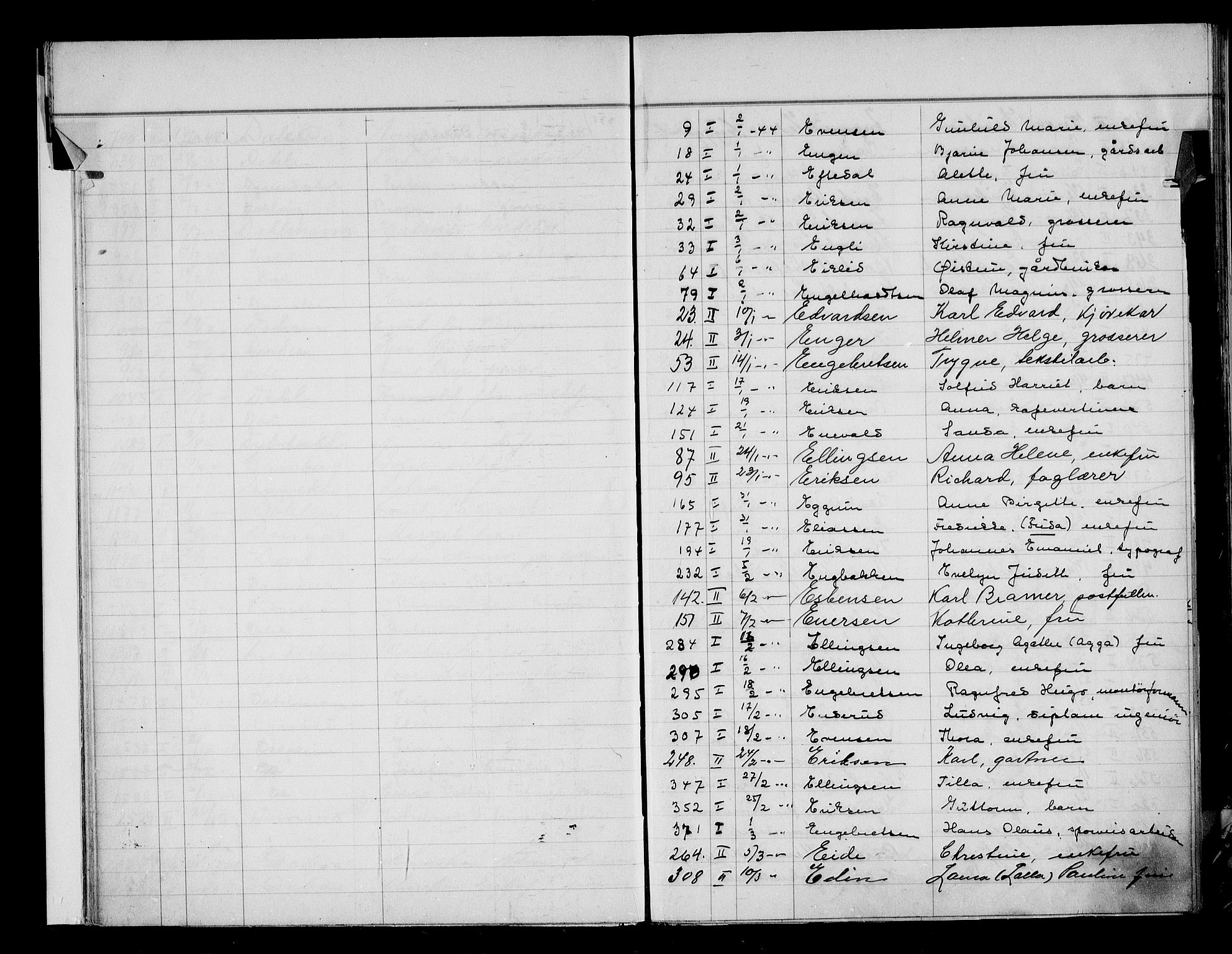 Oslo skifterett, SAO/A-10383/F/Fa/Faa/L0044: Register til dødsfallsprotokollene, 1944