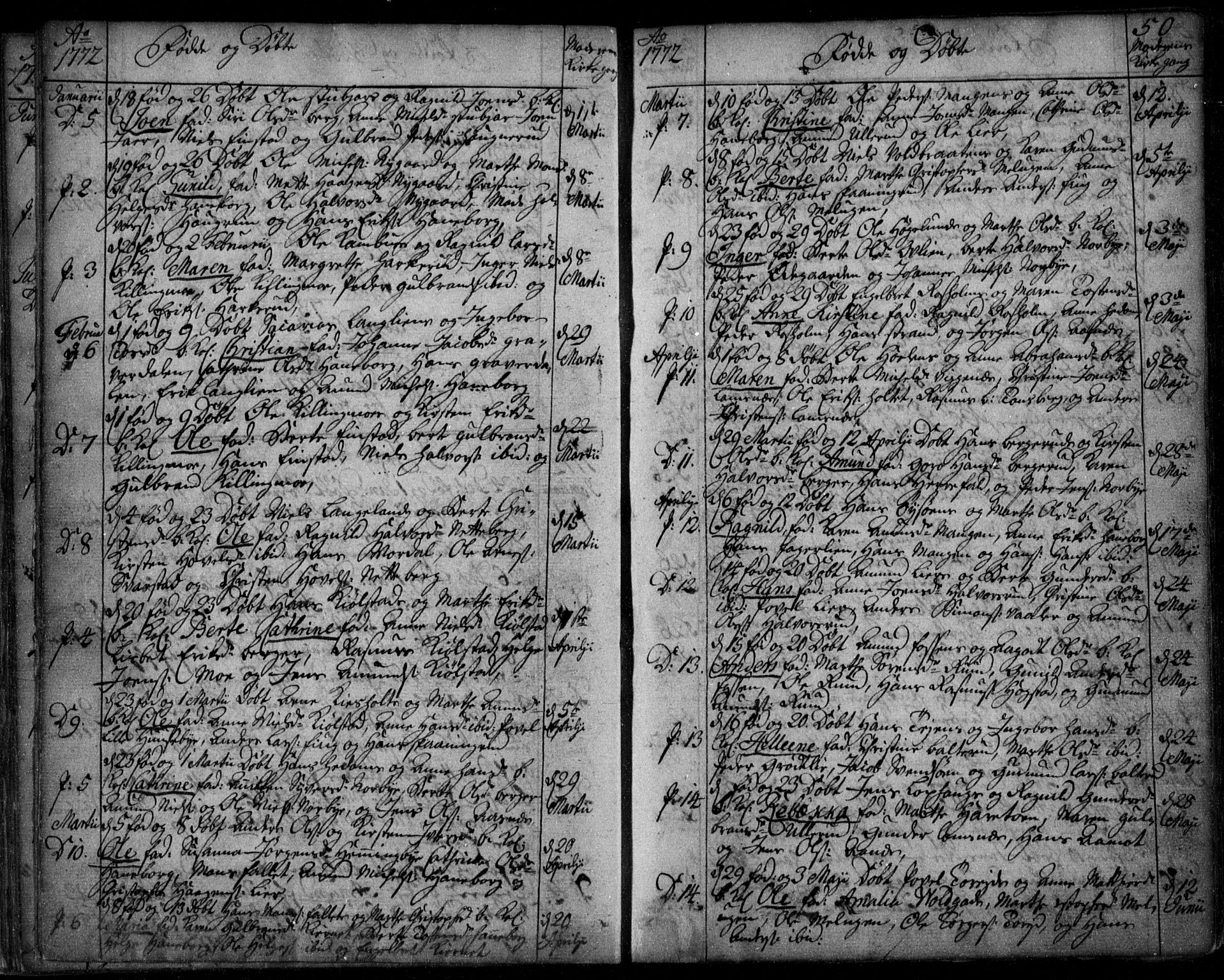 Aurskog prestekontor Kirkebøker, SAO/A-10304a/F/Fa/L0003: Ministerialbok nr. I 3, 1767-1807, s. 50