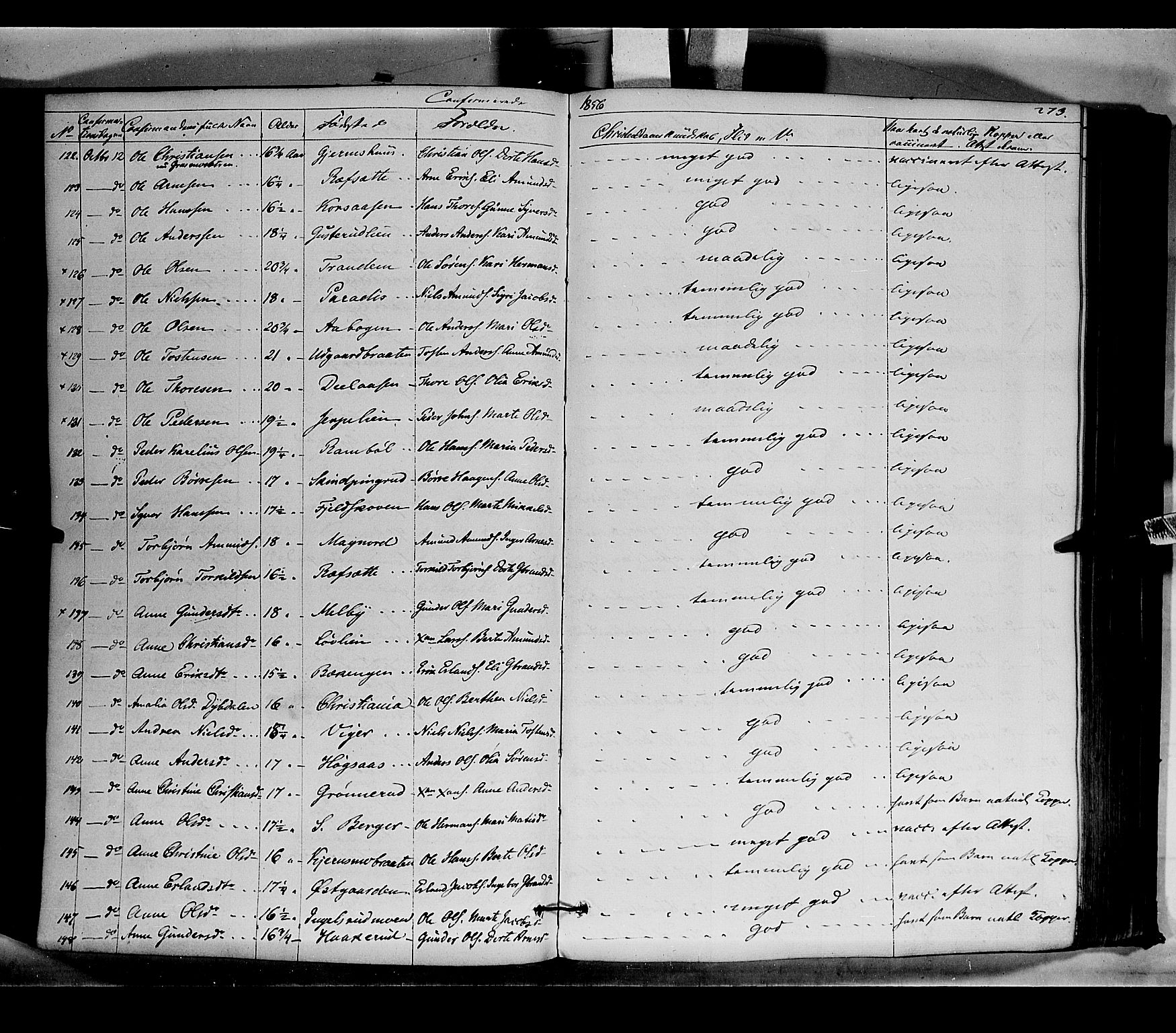 Vinger prestekontor, AV/SAH-PREST-024/H/Ha/Haa/L0010: Ministerialbok nr. 10, 1855-1861, s. 273