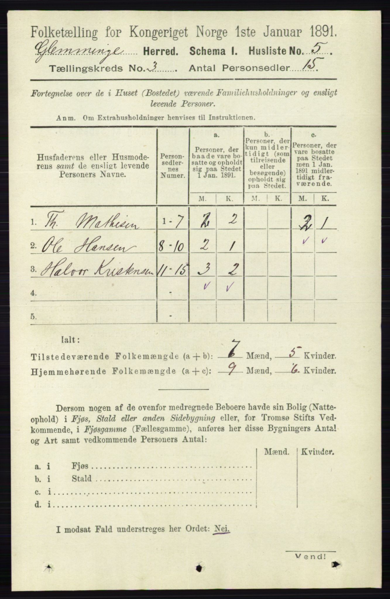 RA, Folketelling 1891 for 0132 Glemmen herred, 1891, s. 1795