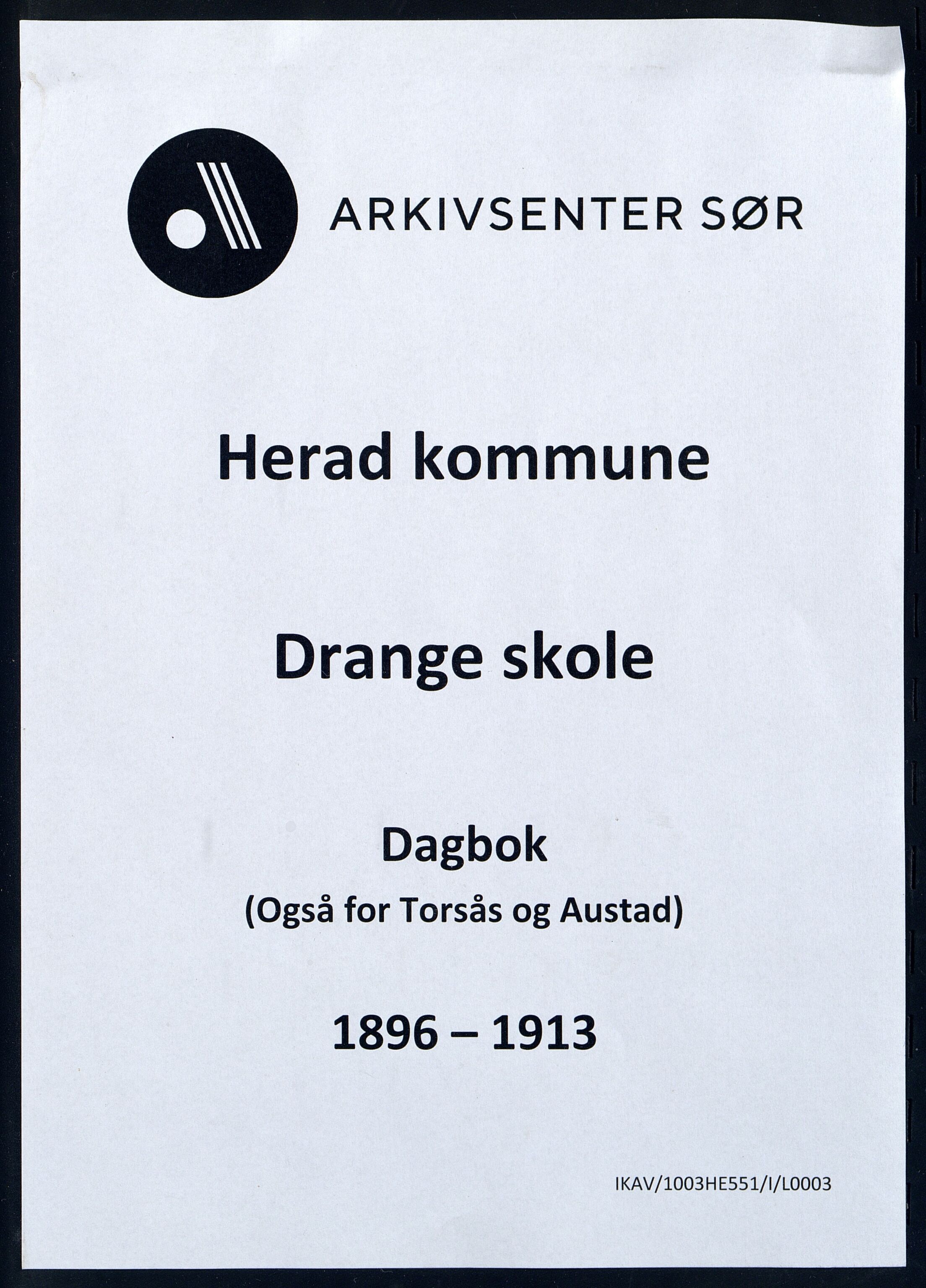 Herad kommune - Drange Skole, IKAV/1003HE551/I/L0003: Dagbok, 1896-1913
