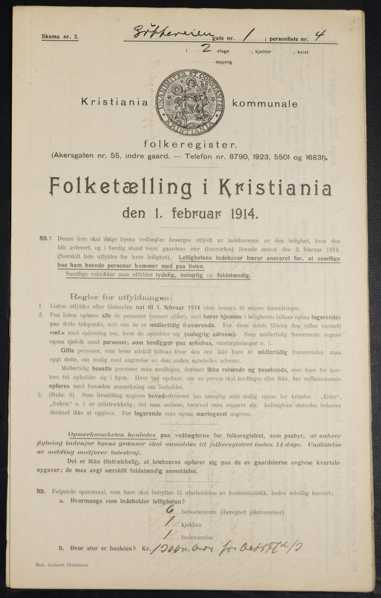 OBA, Kommunal folketelling 1.2.1914 for Kristiania, 1914, s. 58563