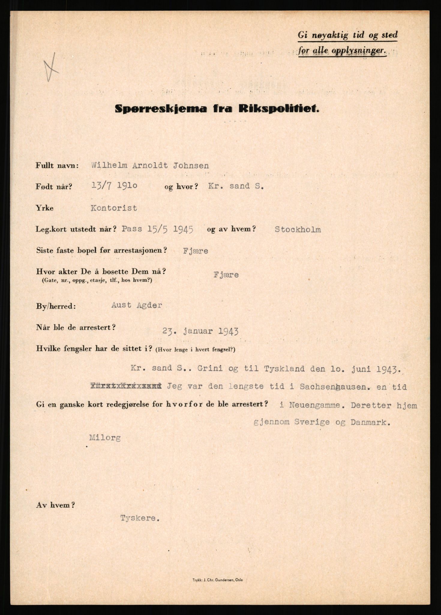 Rikspolitisjefen, AV/RA-S-1560/L/L0008: Jaffe, Bernhard - Karset, Helge Hafsahl, 1940-1945, s. 983