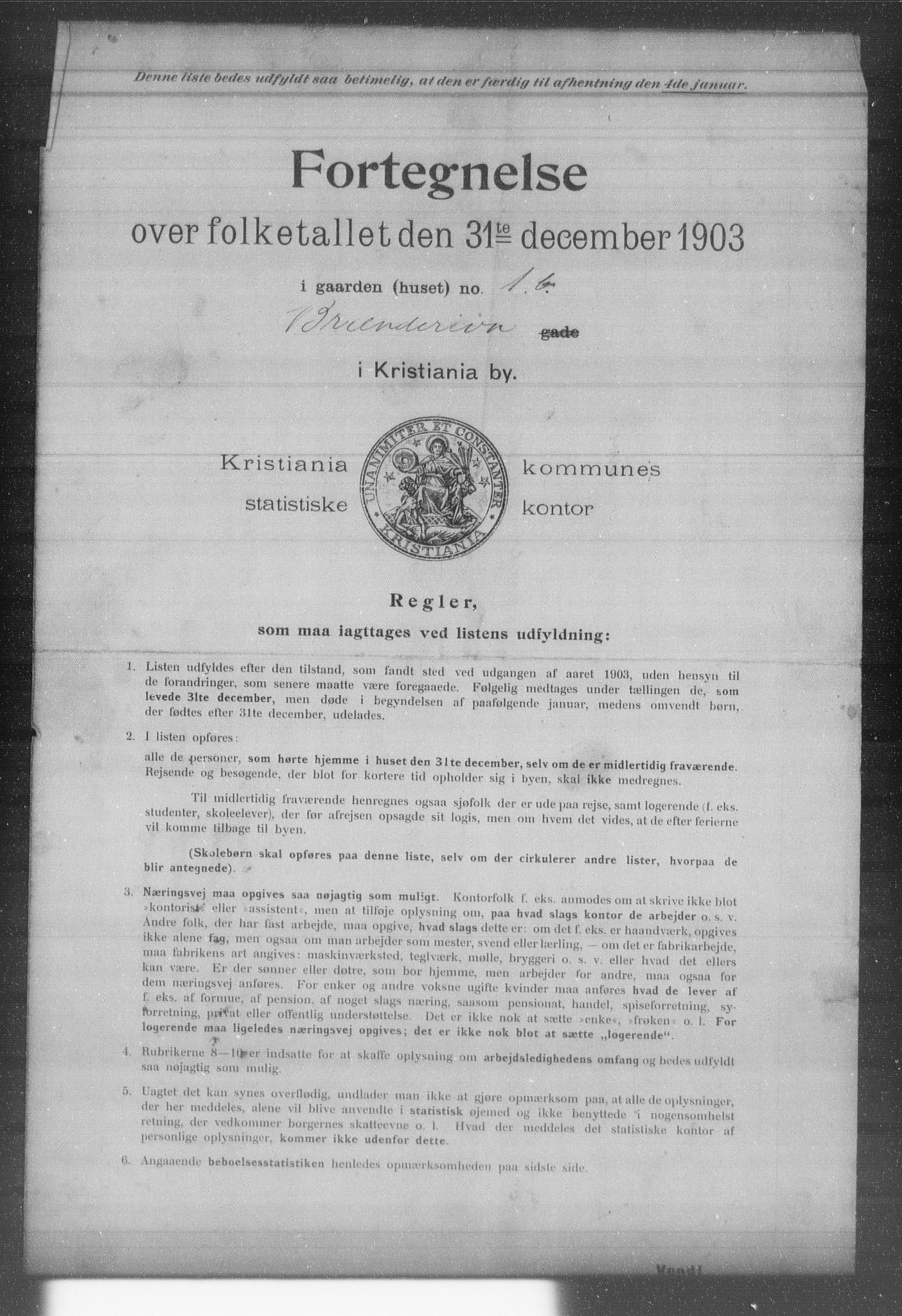 OBA, Kommunal folketelling 31.12.1903 for Kristiania kjøpstad, 1903, s. 1787