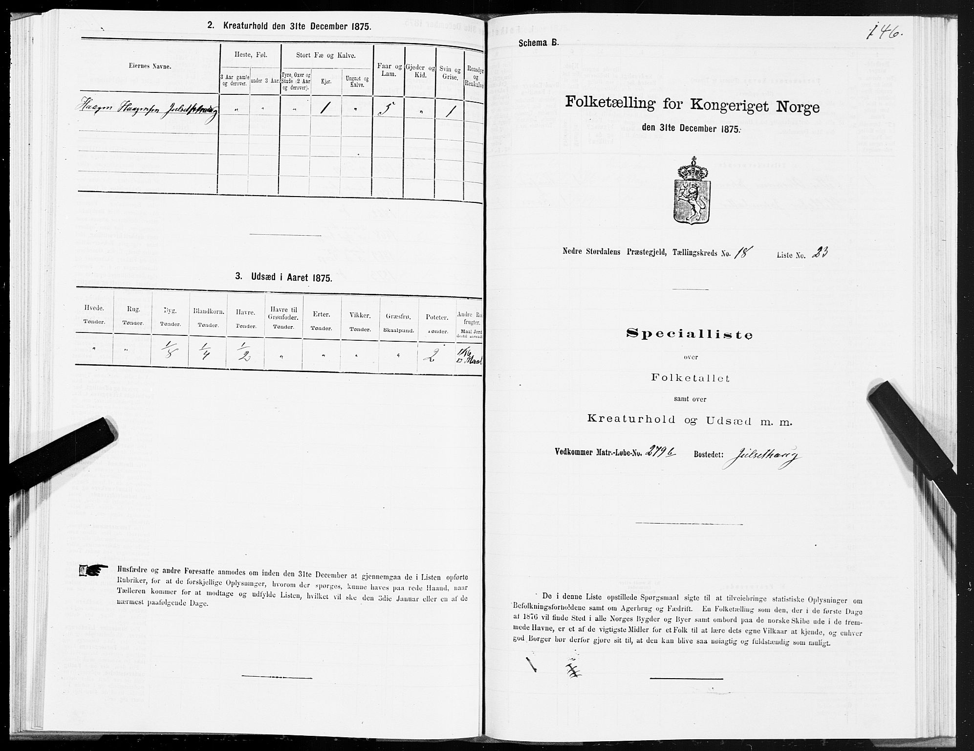 SAT, Folketelling 1875 for 1714P Nedre Stjørdal prestegjeld, 1875, s. 9146