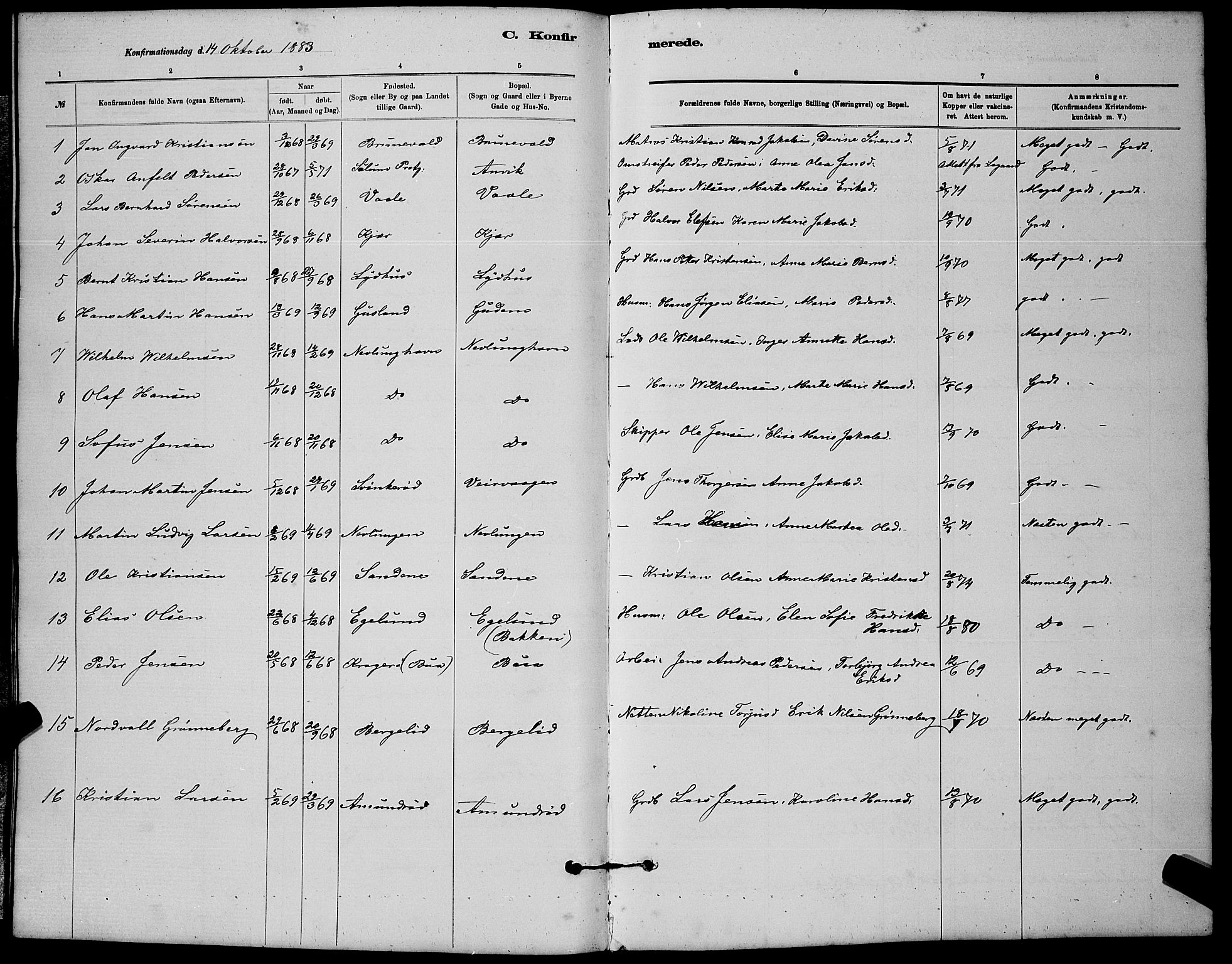 Brunlanes kirkebøker, AV/SAKO-A-342/G/Gb/L0002: Klokkerbok nr. II 2, 1878-1902