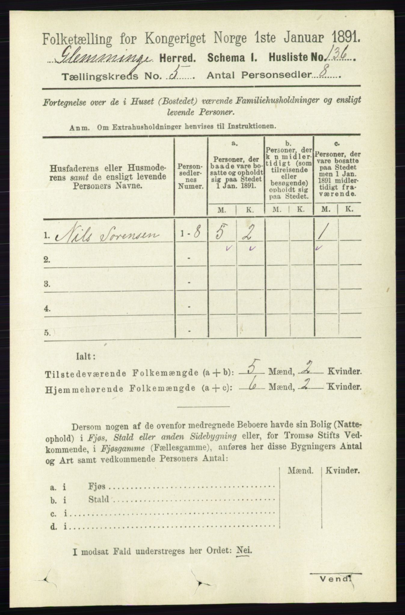 RA, Folketelling 1891 for 0132 Glemmen herred, 1891, s. 6033