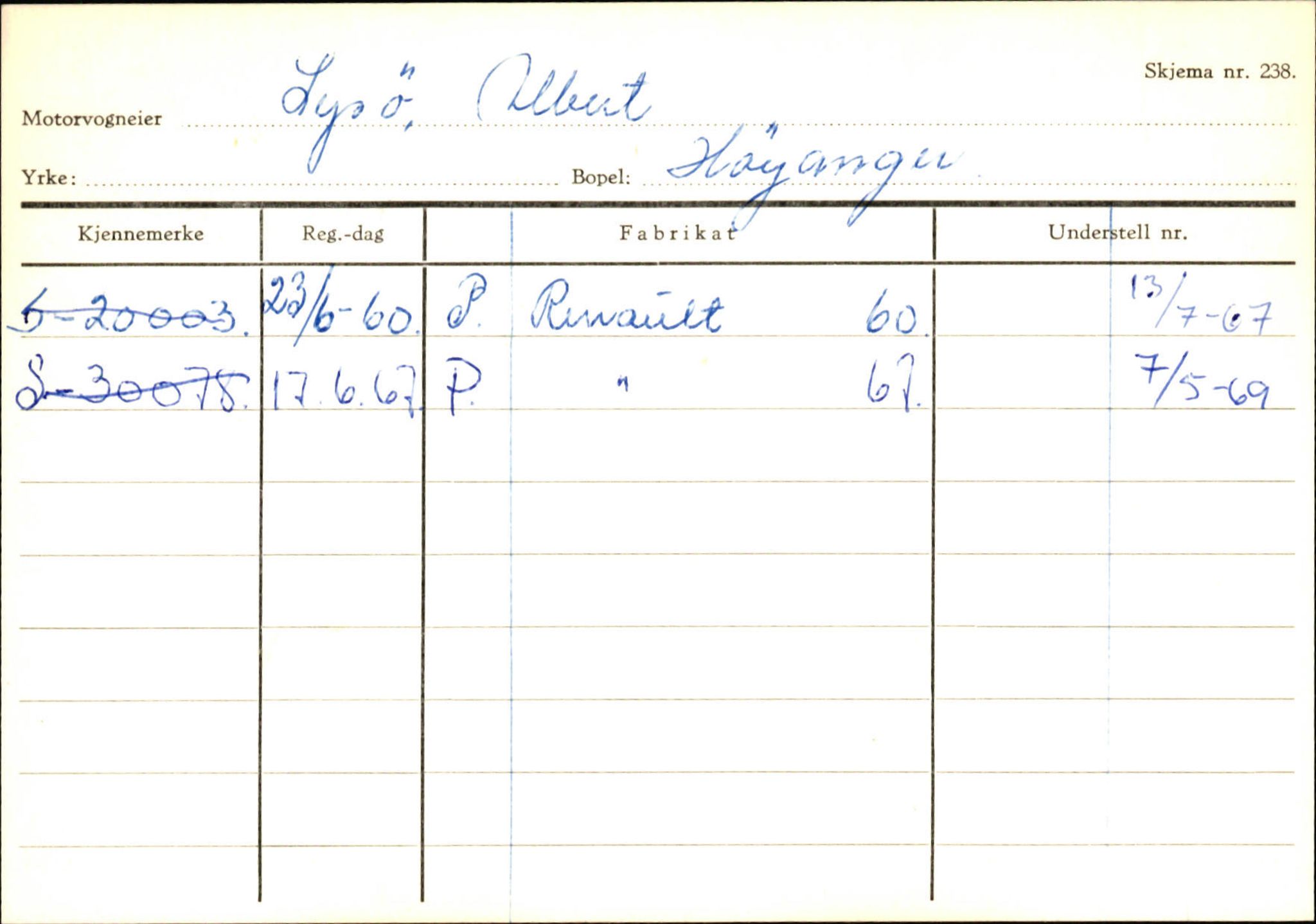 Statens vegvesen, Sogn og Fjordane vegkontor, SAB/A-5301/4/F/L0130: Eigarregister Eid T-Å. Høyanger A-O, 1945-1975, s. 2032