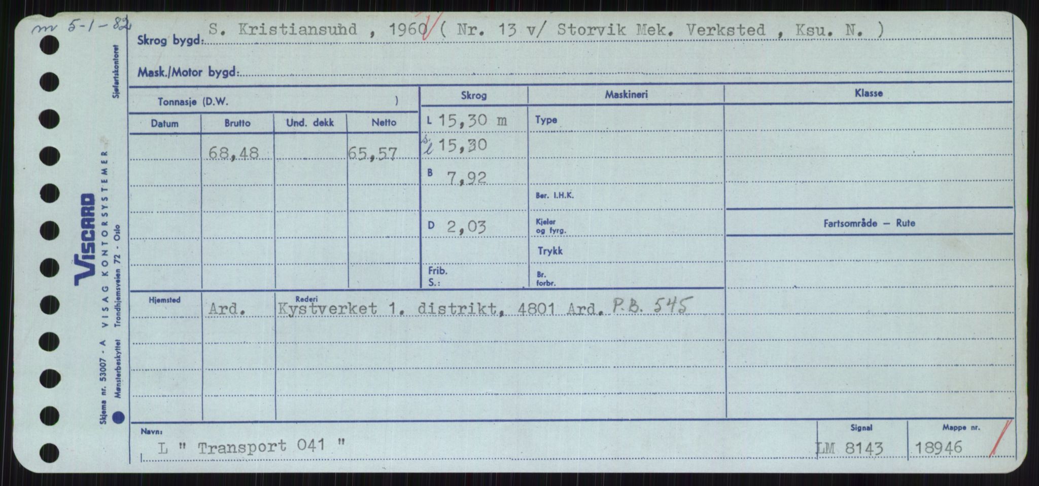 Sjøfartsdirektoratet med forløpere, Skipsmålingen, AV/RA-S-1627/H/Hc/L0001: Lektere, A-Y, s. 541