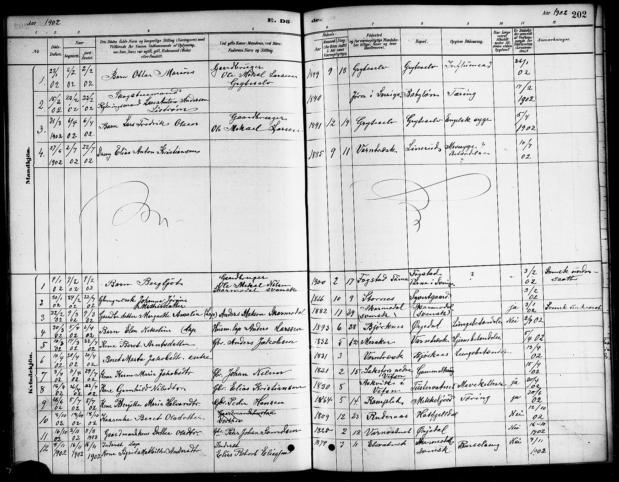 Ministerialprotokoller, klokkerbøker og fødselsregistre - Nordland, AV/SAT-A-1459/823/L0330: Klokkerbok nr. 823C02, 1879-1916, s. 202