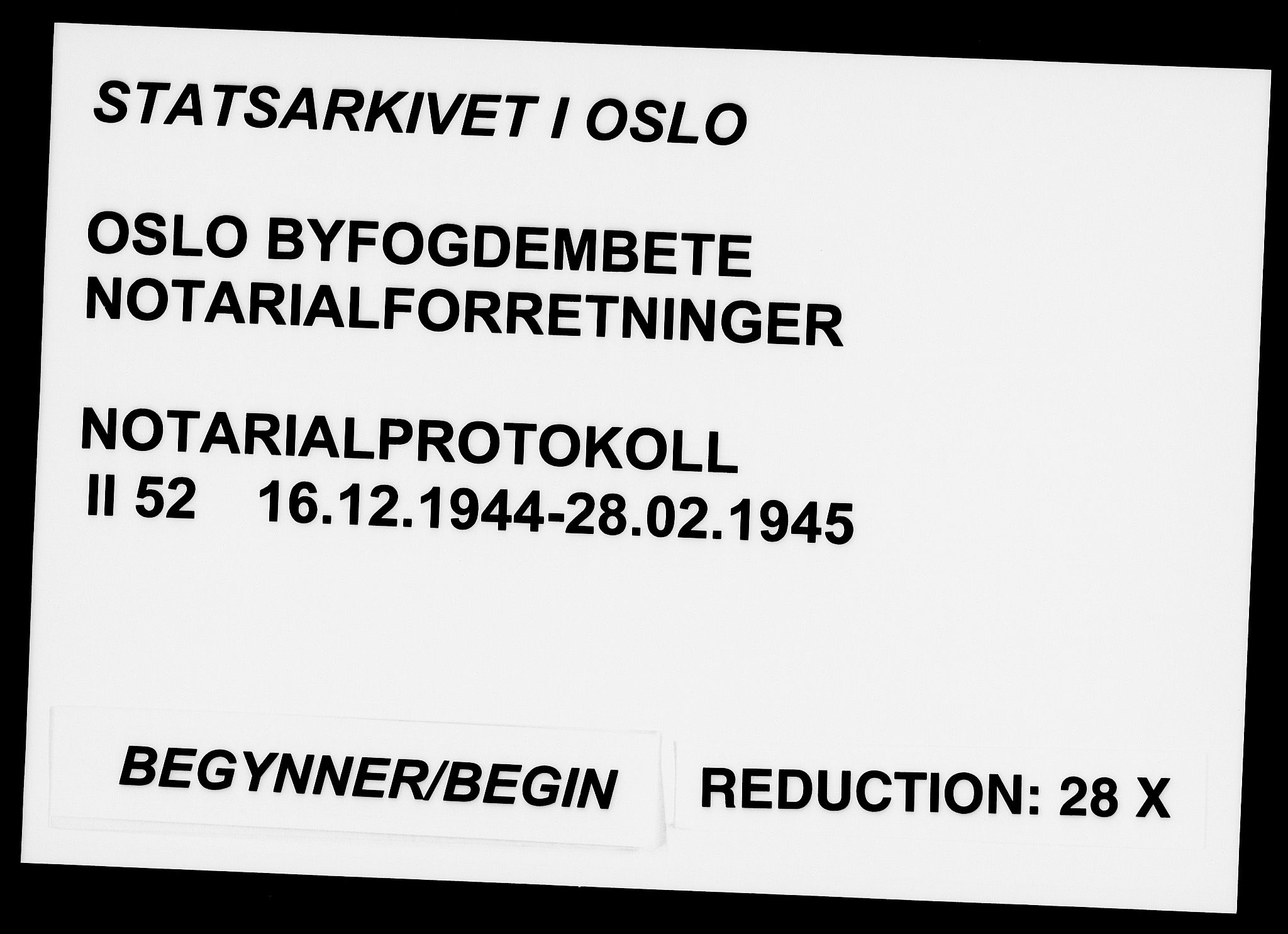 Oslo byfogd avd. I, SAO/A-10220/L/Lb/Lbb/L0052: Notarialprotokoll, rekke II: Vigsler, 1944-1945