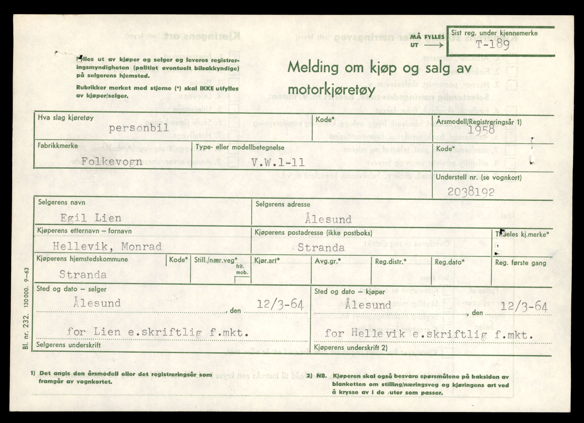 Møre og Romsdal vegkontor - Ålesund trafikkstasjon, AV/SAT-A-4099/F/Fe/L0002: Registreringskort for kjøretøy T 128 - T 231, 1927-1998, s. 1846