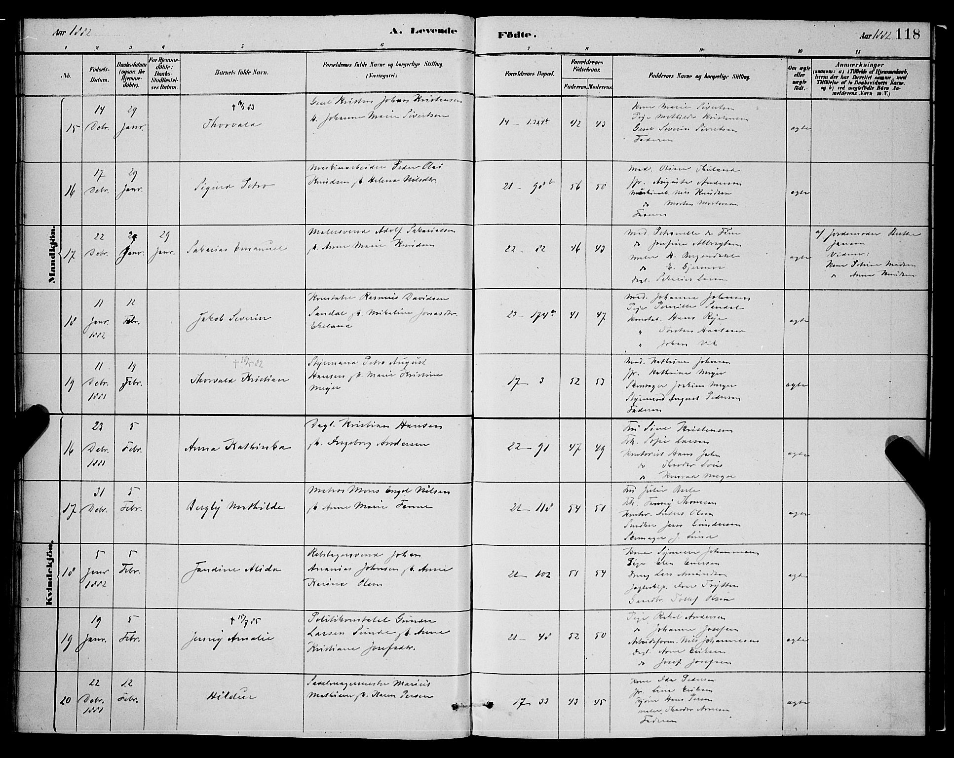 Korskirken sokneprestembete, AV/SAB-A-76101/H/Hab: Klokkerbok nr. B 8, 1878-1887, s. 118