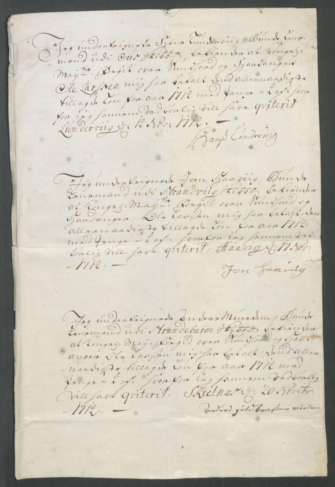 Rentekammeret inntil 1814, Reviderte regnskaper, Fogderegnskap, RA/EA-4092/R48/L2990: Fogderegnskap Sunnhordland og Hardanger, 1714, s. 291