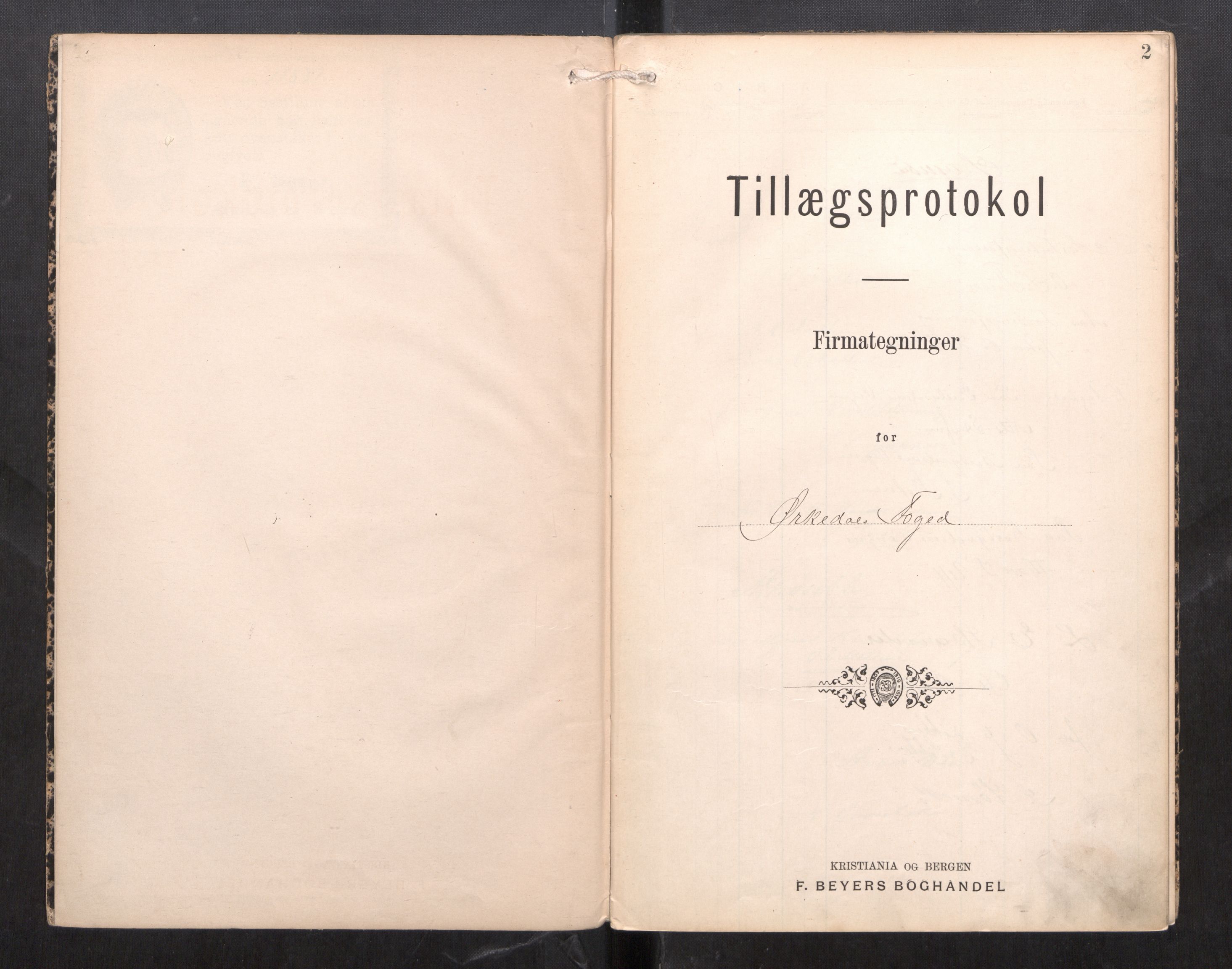 Orkdal sorenskriveri, SAT/A-4169/2/J/Ja/Jab/L0001: Tilleggsprotokoll over firmategninger, 1891-1943, s. 2