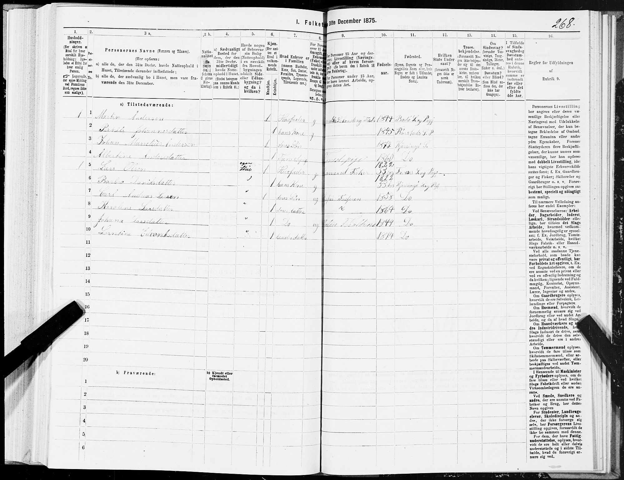 SAT, Folketelling 1875 for 1845P Folda prestegjeld, 1875, s. 3268