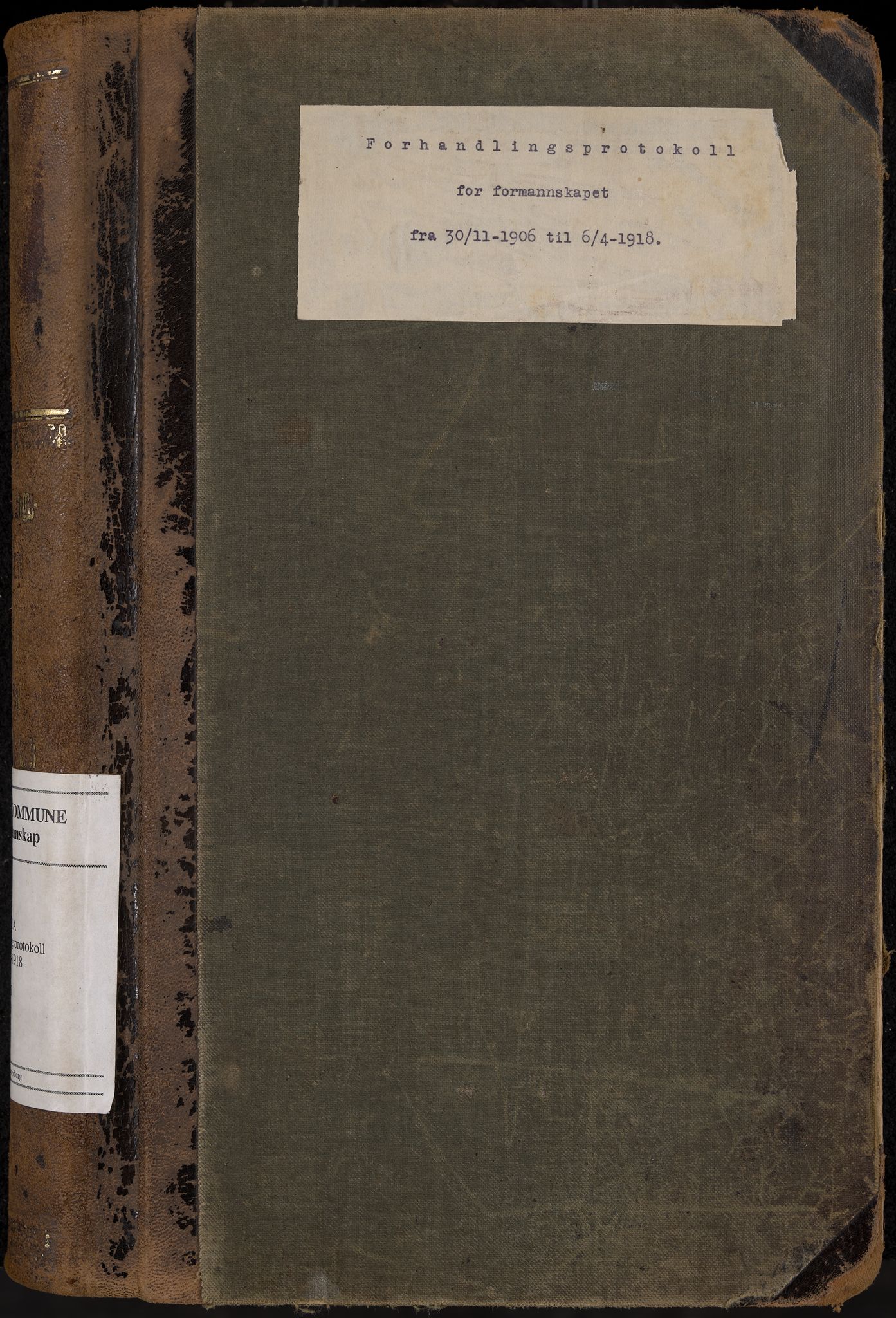 Holla formannskap og sentraladministrasjon, IKAK/0819021-1/A/L0005: Møtebok med register, 1906-1918