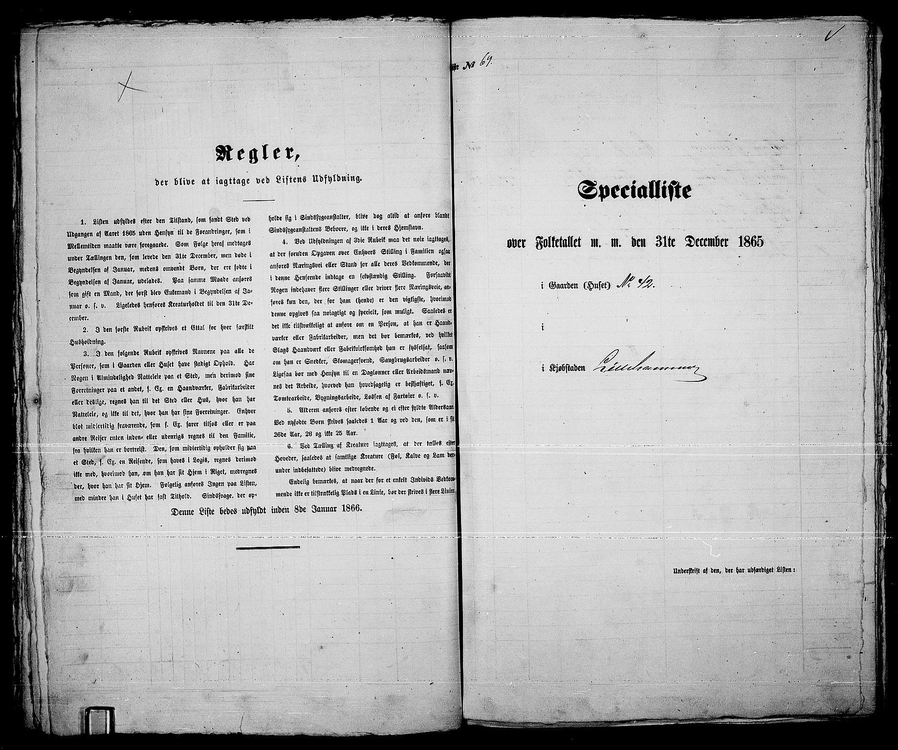 RA, Folketelling 1865 for 0501B Fåberg prestegjeld, Lillehammer kjøpstad, 1865, s. 144