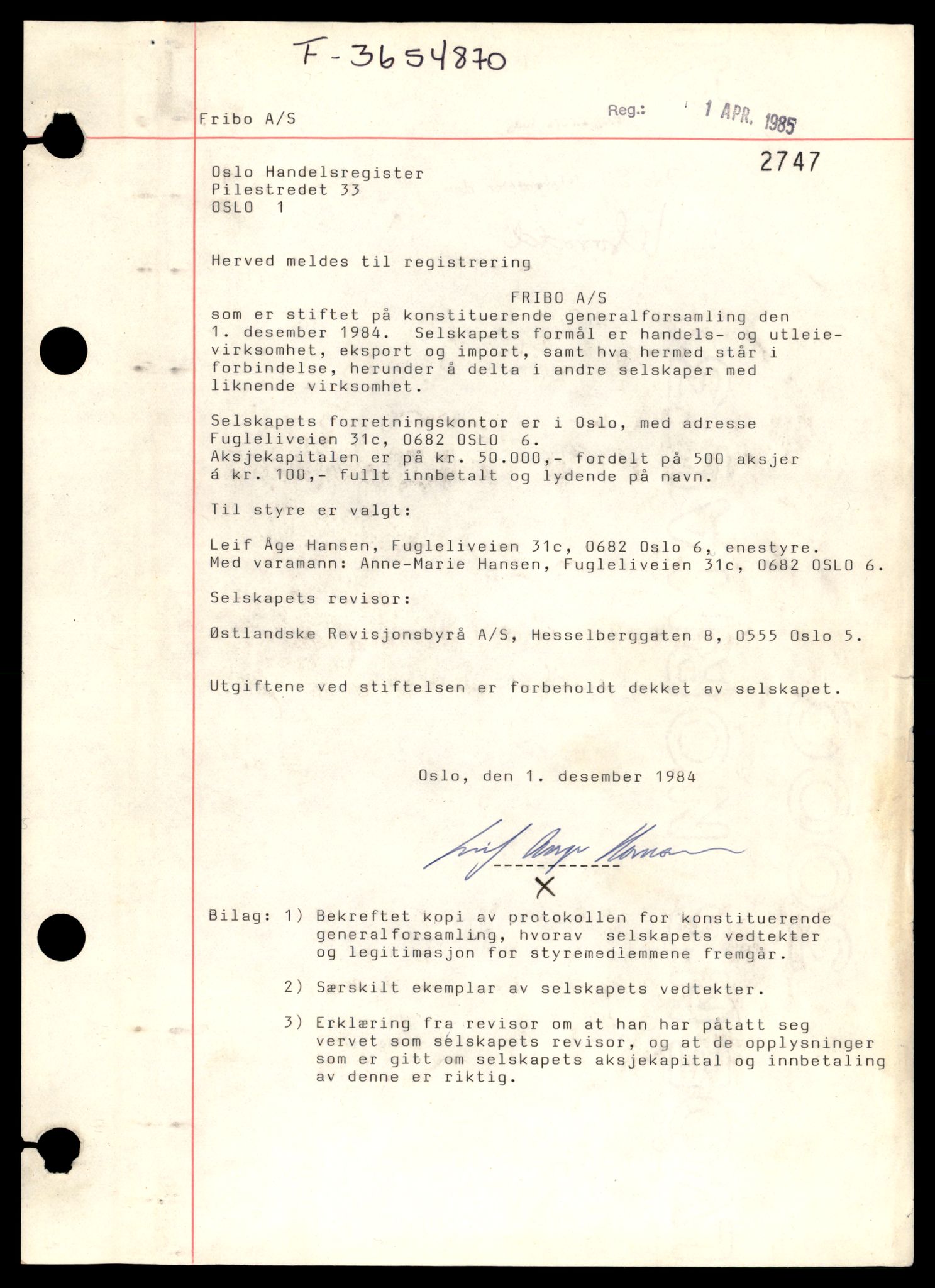 Oslo byfogd, Handelsregisteret, AV/SAT-A-10867/G/Gb/Gba/L0091: Aksjeselskap, Fri-Fø, 1944-1990