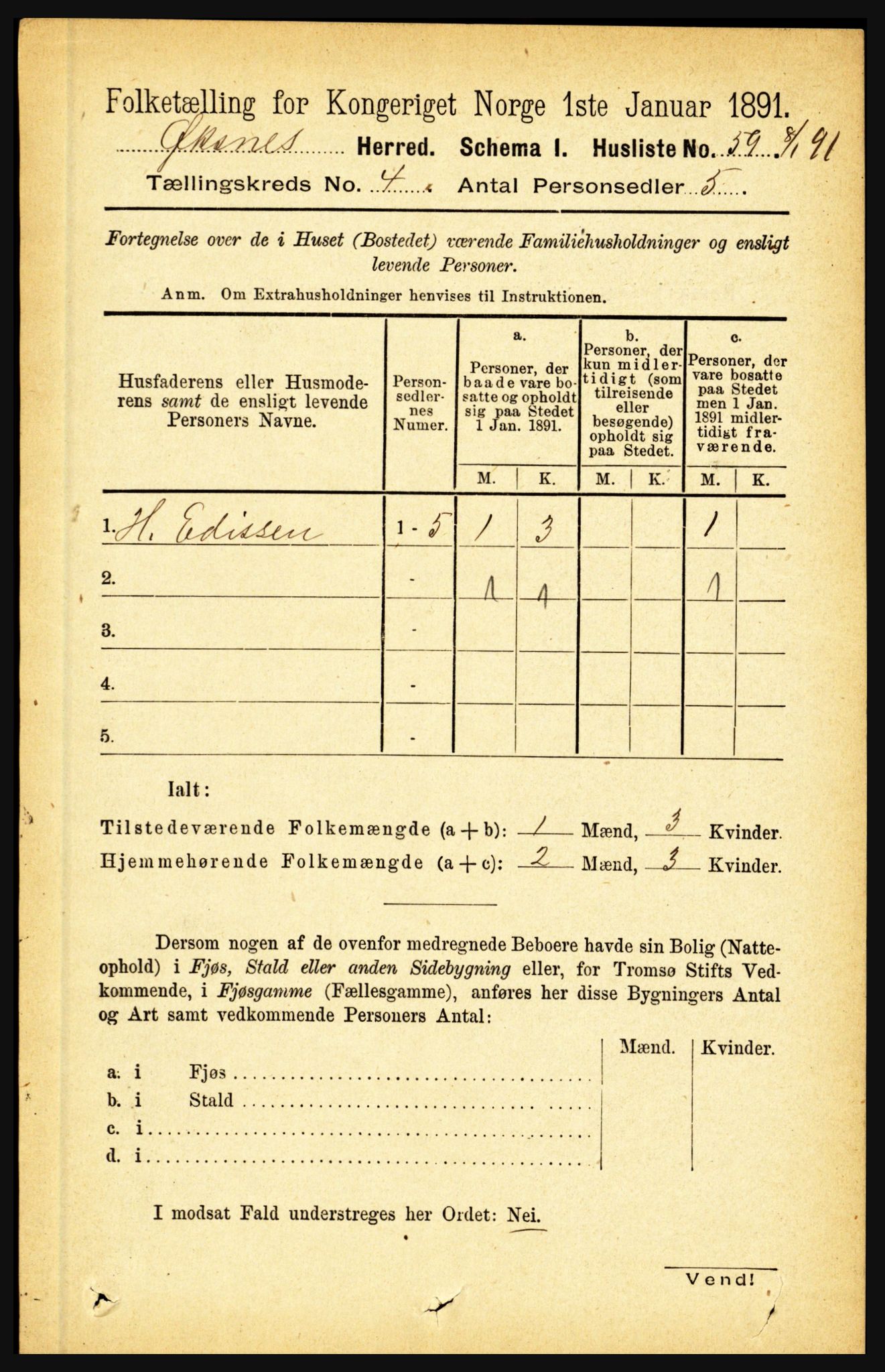 RA, Folketelling 1891 for 1868 Øksnes herred, 1891, s. 1688