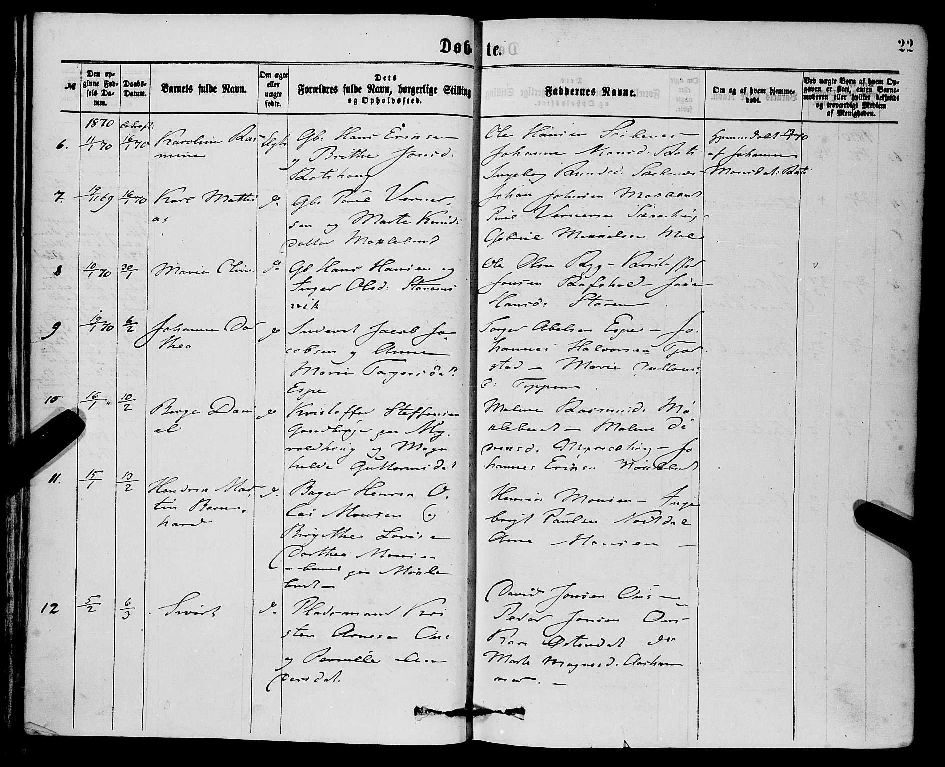 Eid sokneprestembete, AV/SAB-A-82301/H/Haa/Haaa/L0010: Ministerialbok nr. A 10, 1867-1878, s. 22
