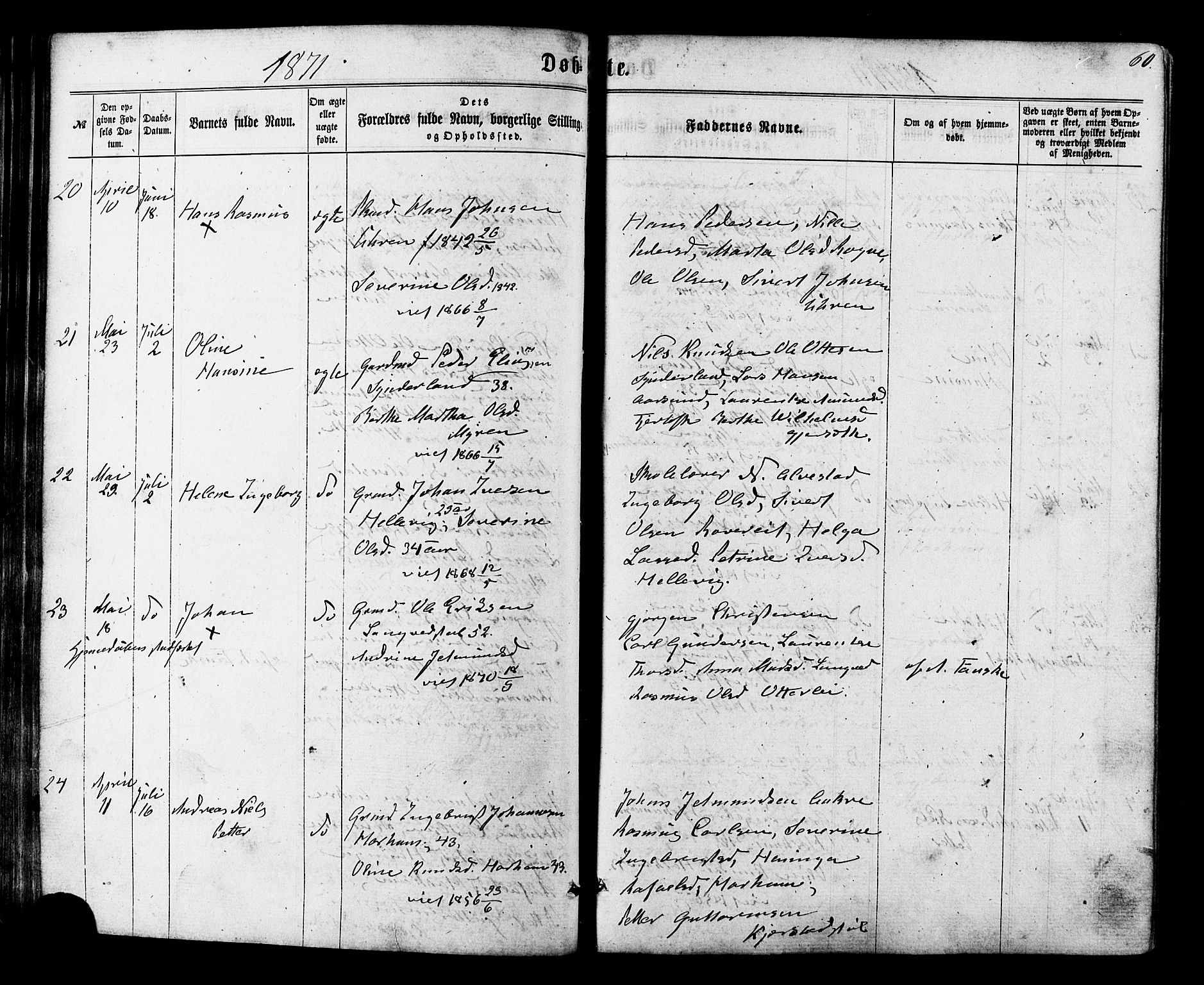 Ministerialprotokoller, klokkerbøker og fødselsregistre - Møre og Romsdal, AV/SAT-A-1454/536/L0498: Ministerialbok nr. 536A07, 1862-1875, s. 60